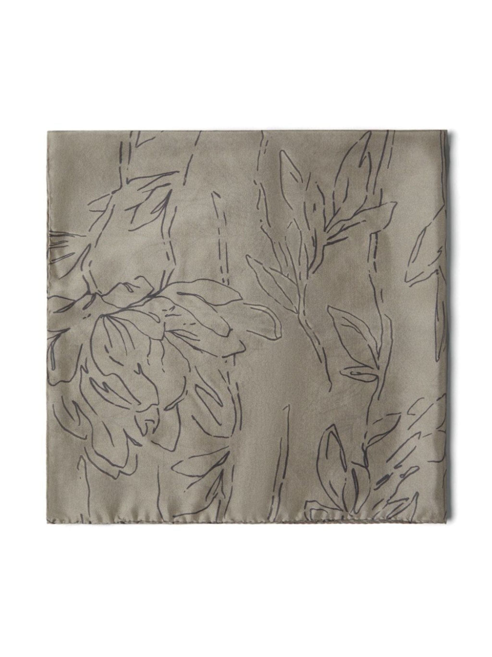 Brunello Cucinelli Leaf-Print Silk Scarf