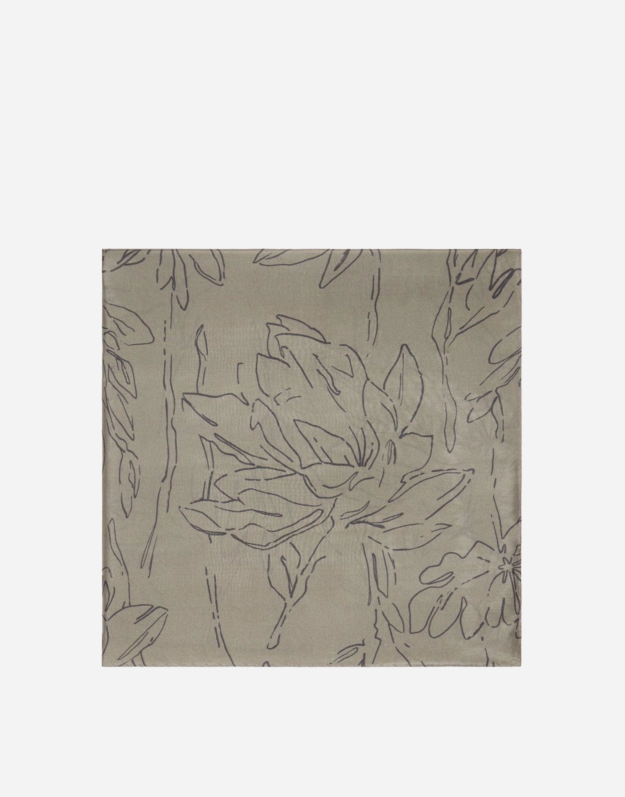 Brunello Cucinelli Leaf-Print Silk Scarf