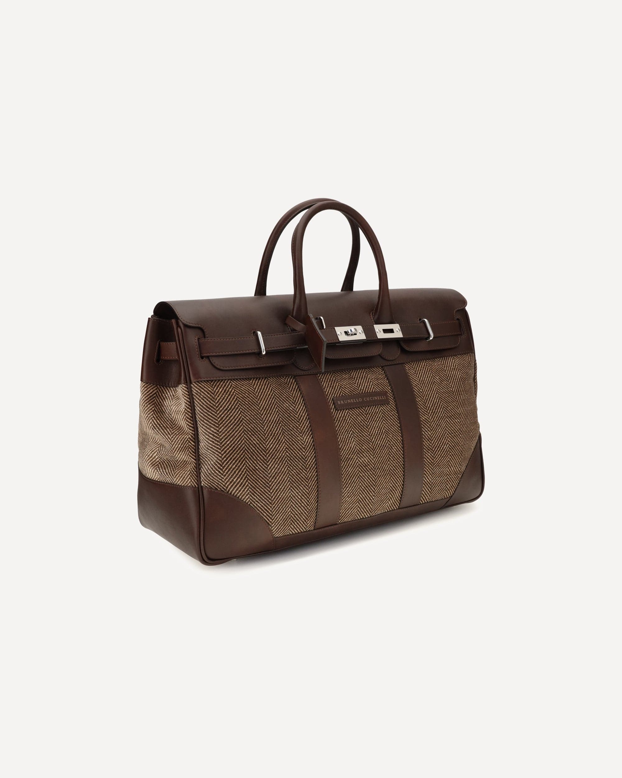 Brunello Cucinelli Leather And Fabric Travel Bag - alternate view