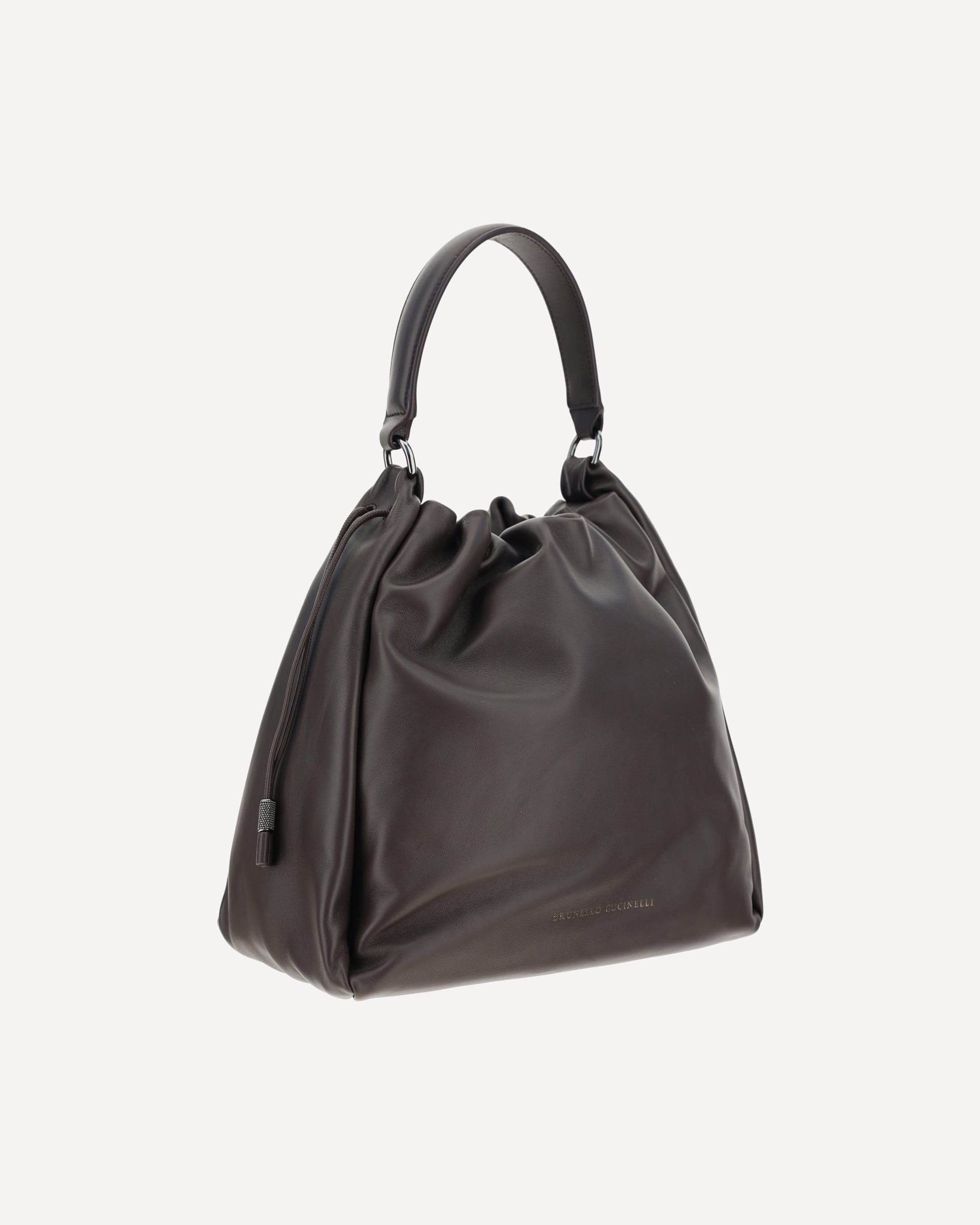 Brunello Cucinelli Leather Drawstring Shoulder Bag - alternate view
