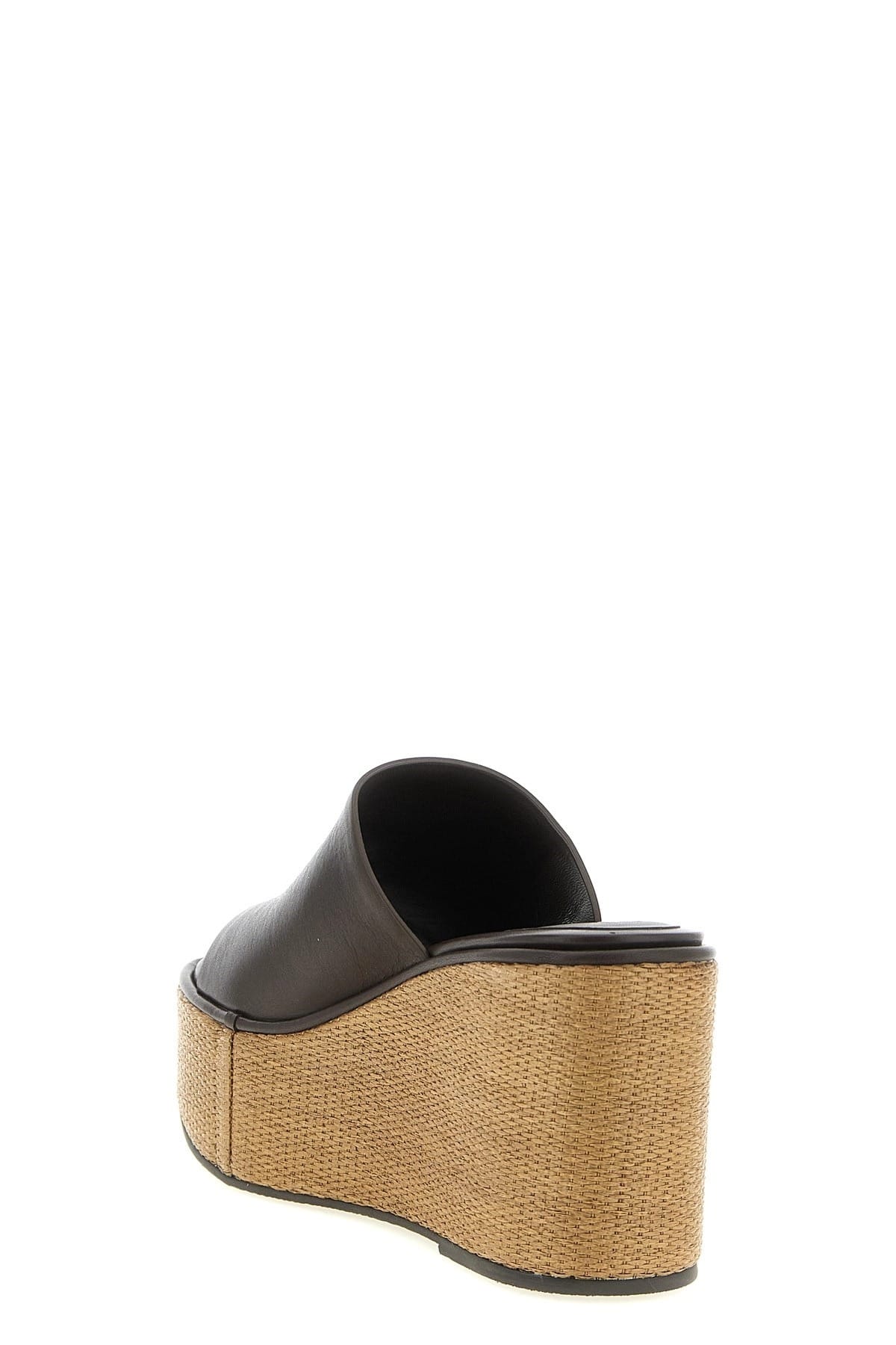 Brunello Cucinelli Brunello Cucinelli Leather Raffia Wedges