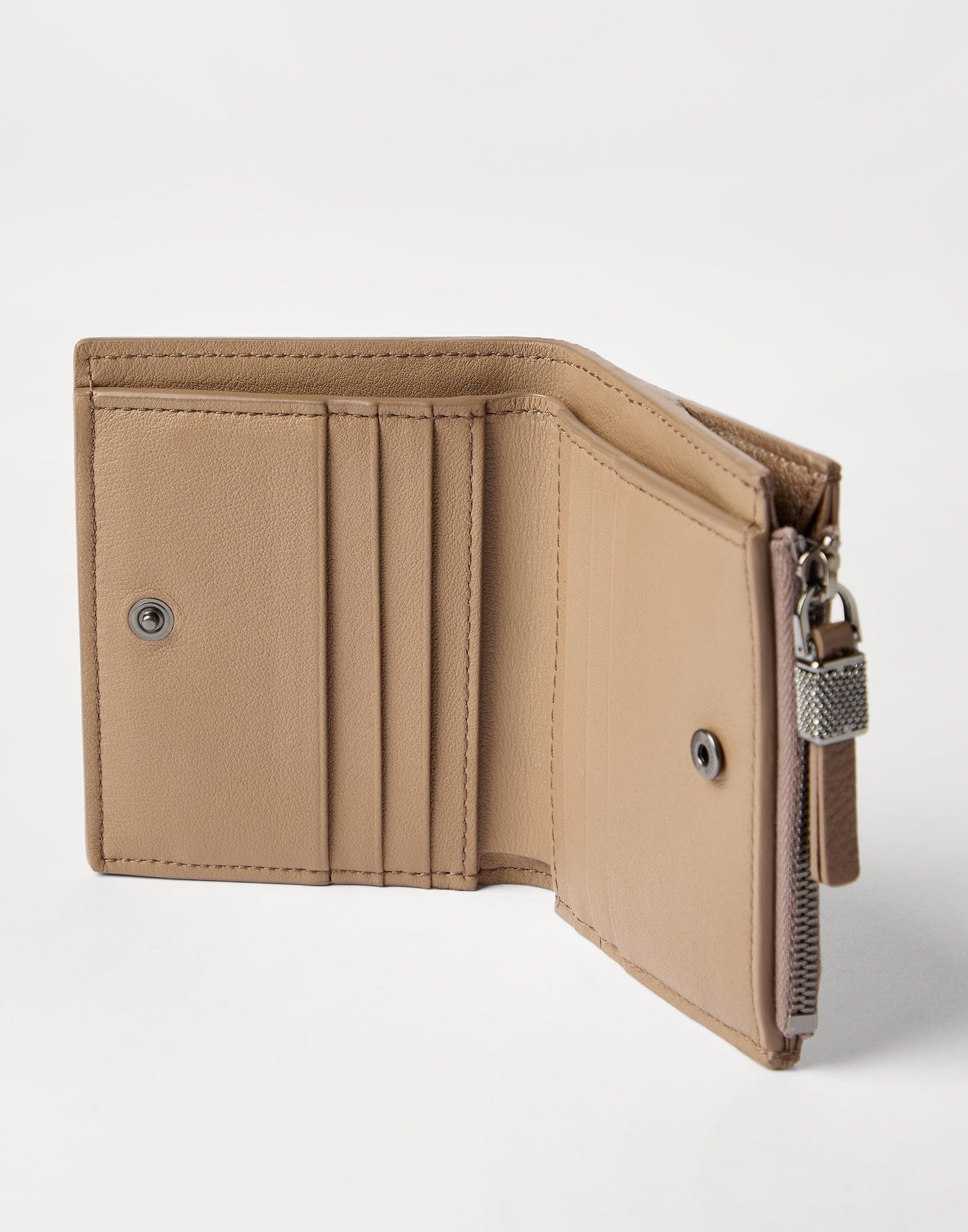 Brunello Cucinelli Leather Shiny Zipper Wallet