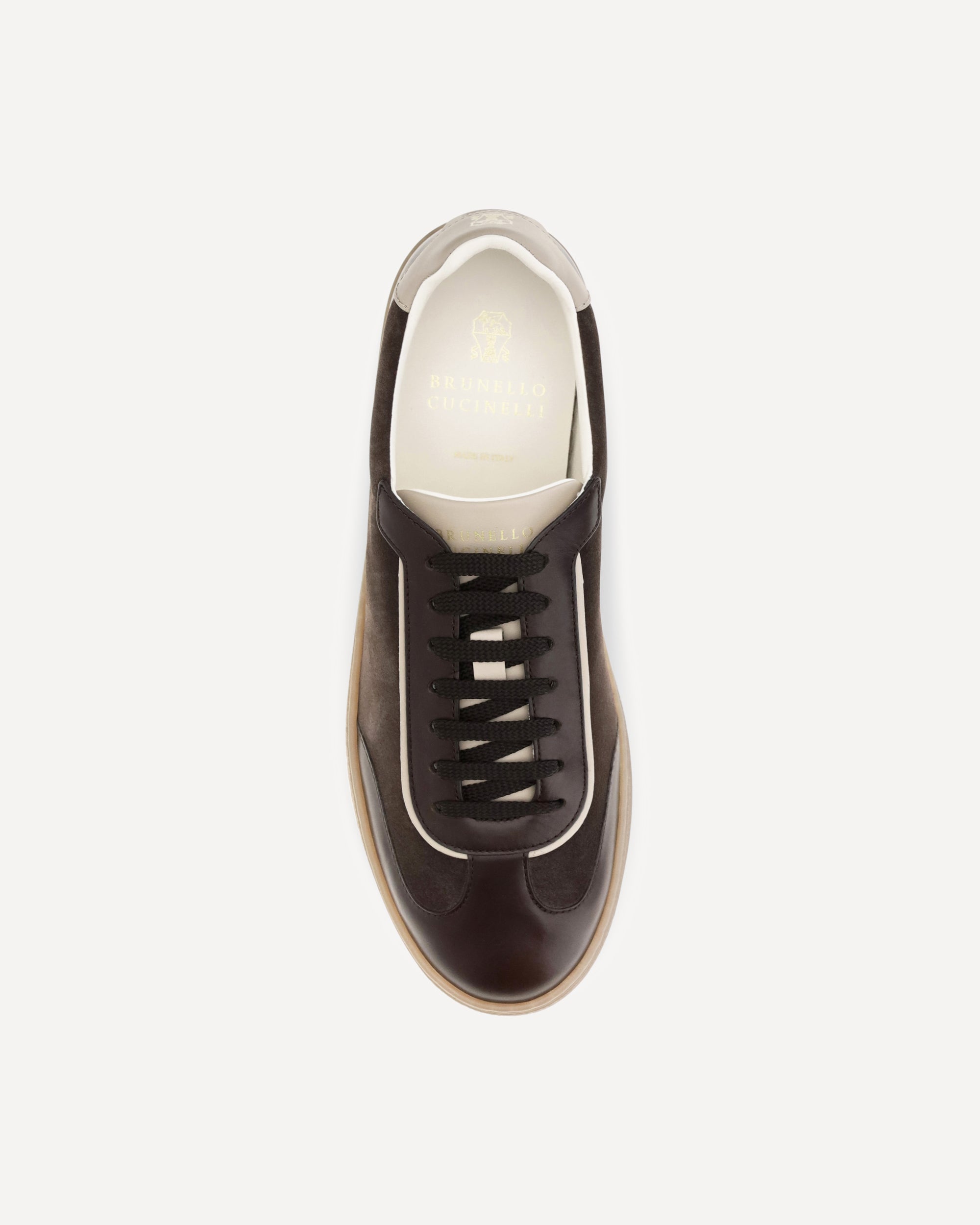 Brunello Cucinelli Leather Sneakers With Suede Details | Sendegaro