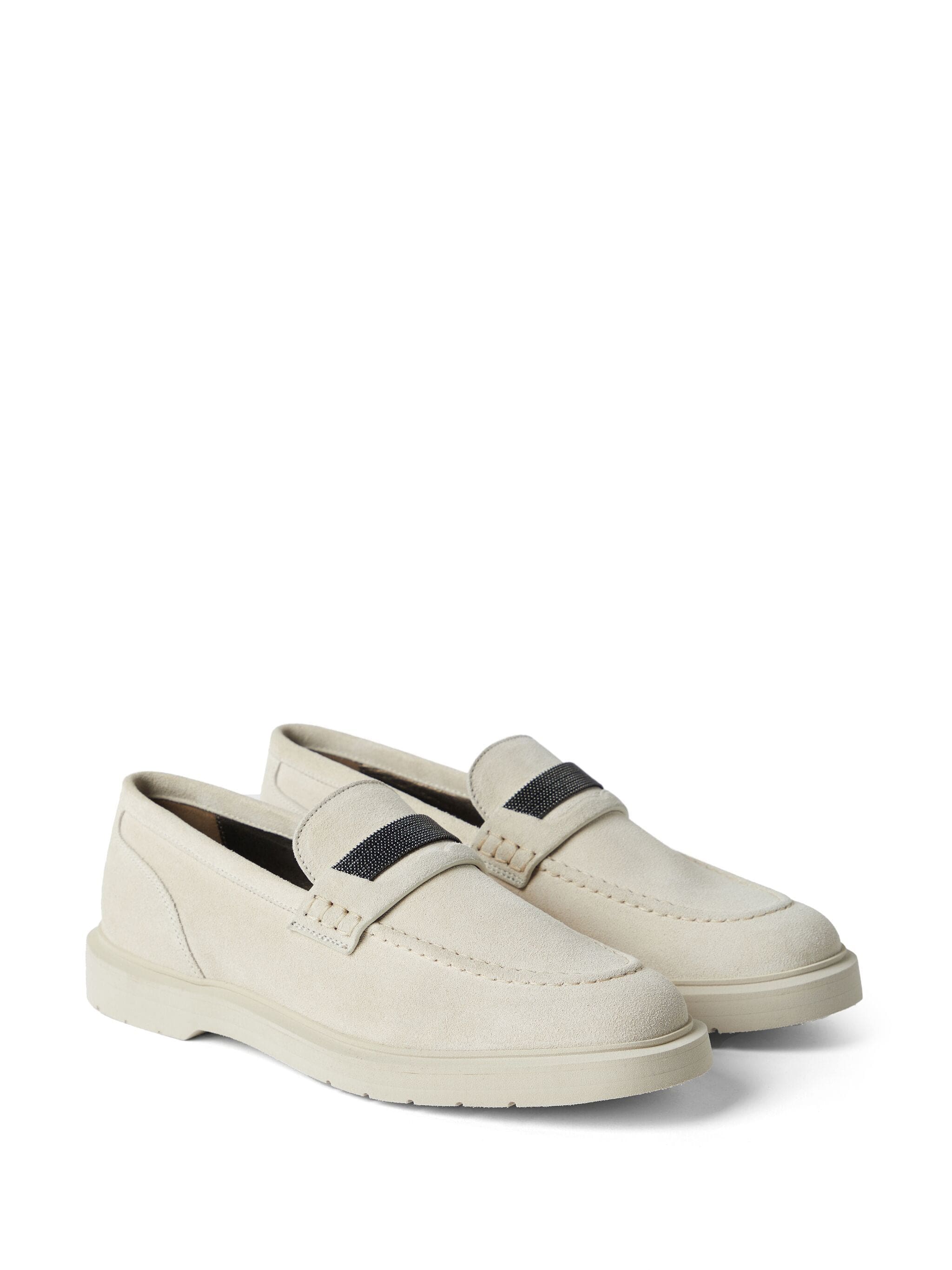 Brunello Cucinelli Leather Suede Loafers