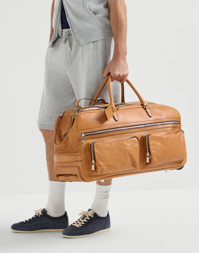 Brunello Cucinelli Leather Trolley Bag