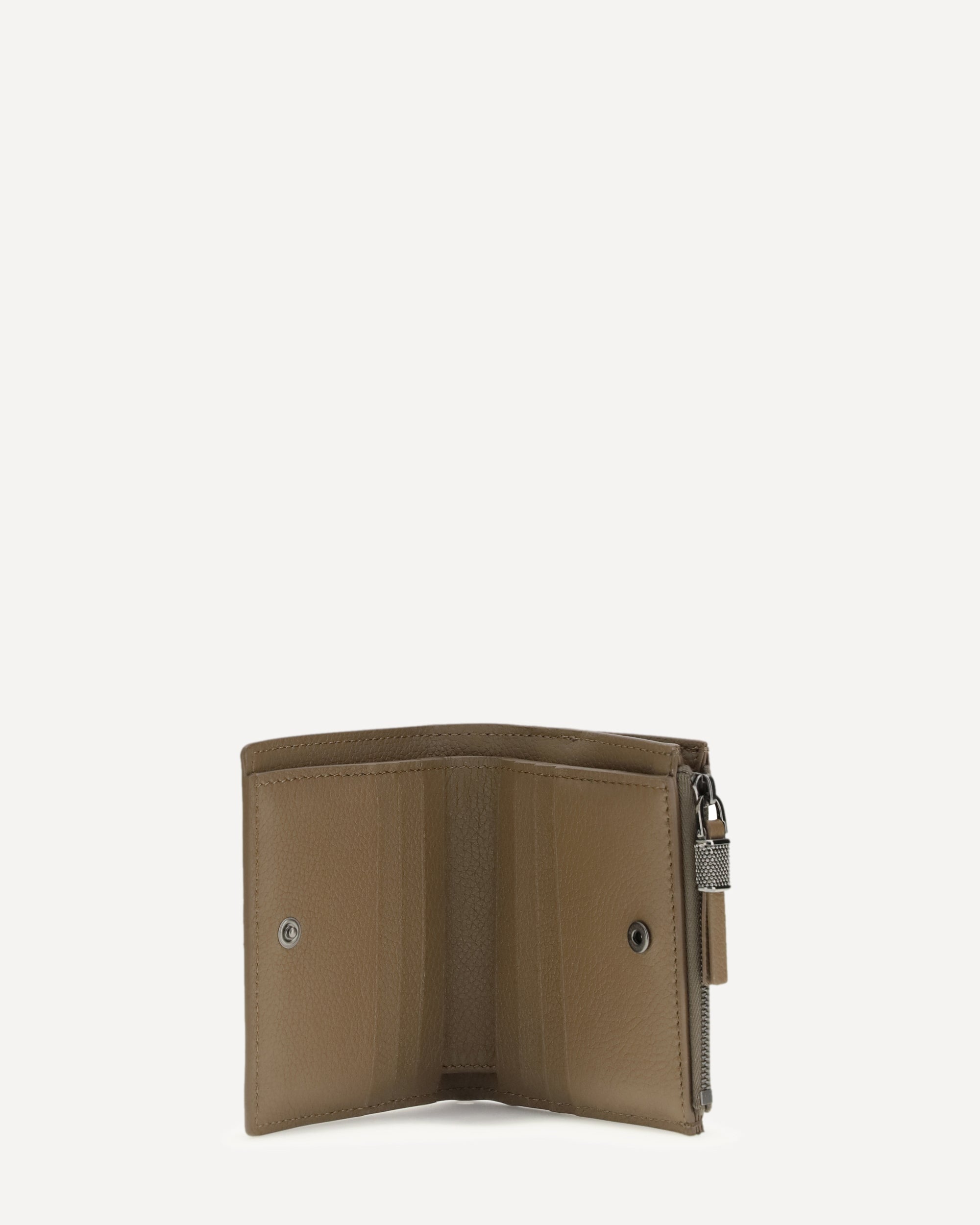 Brunello Cucinelli Leather Wallet With Grain And Zipper Pull