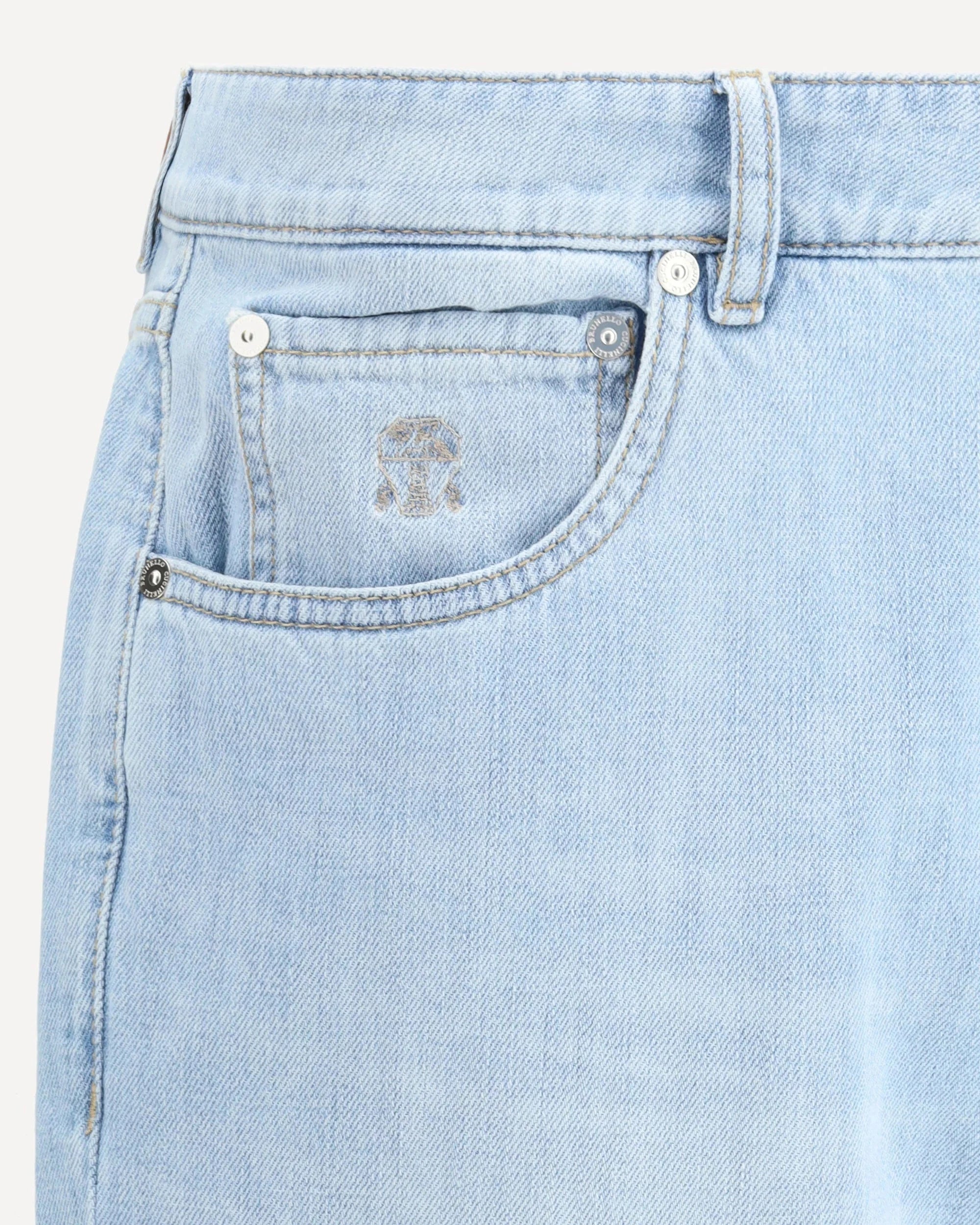 Brunello Cucinelli Light Blue Slim-Fit Jeans | Sendegaro