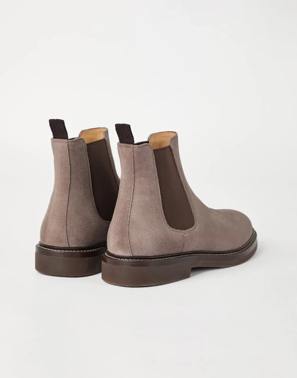 Brunello Cucinelli Light Brown Suede Chelsea Boots