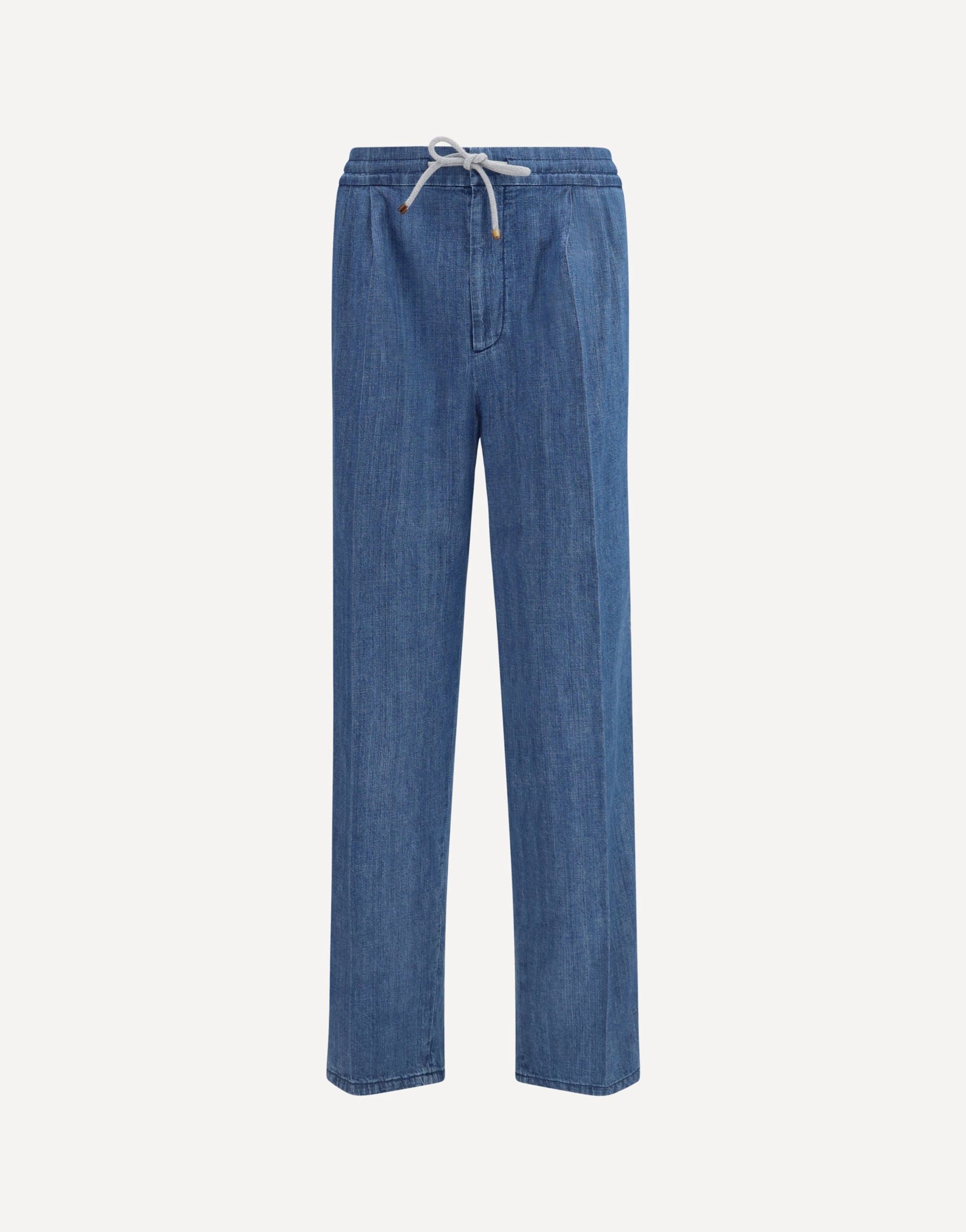 Brunello Cucinelli Lightweight Denim Pants With Double Pleats