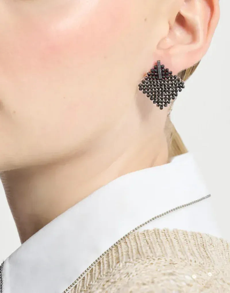 Pendientes de Plata de Ley Gris Lignito - alternate view