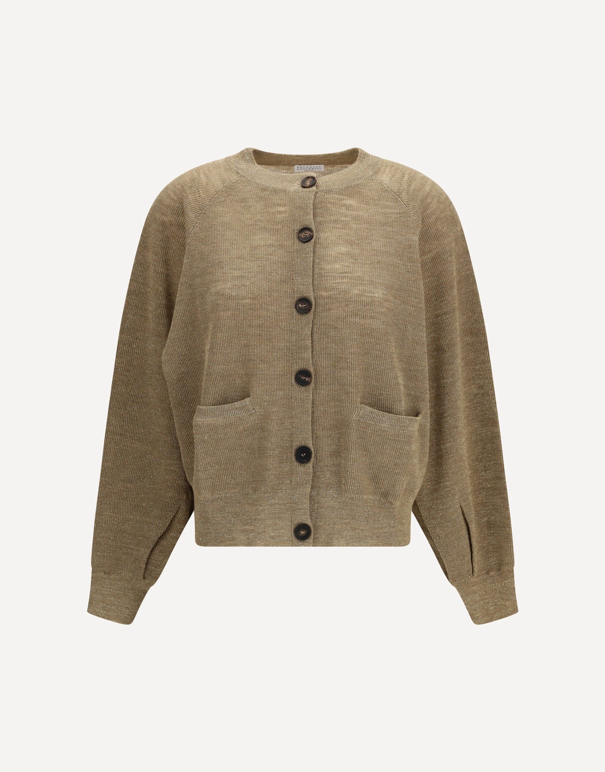 BRUNELLO CUCINELLI カシュクールデザイン リネンカーディガン Brunello Cucinelli Linen Blend Cardigan With Lurex Effect