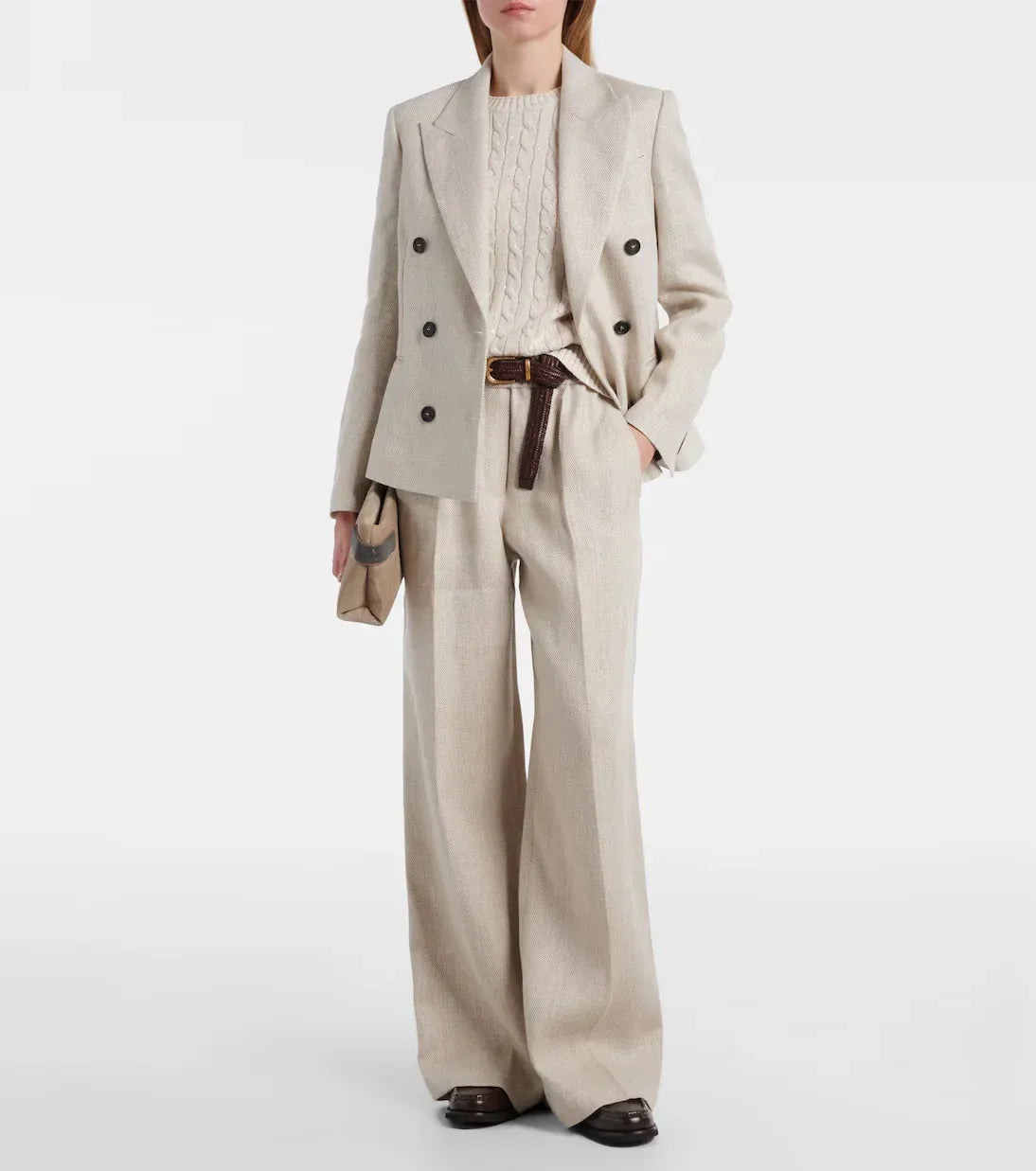 Brunello Cucinelli Linen-Cotton Blend Double-Breasted Blazer