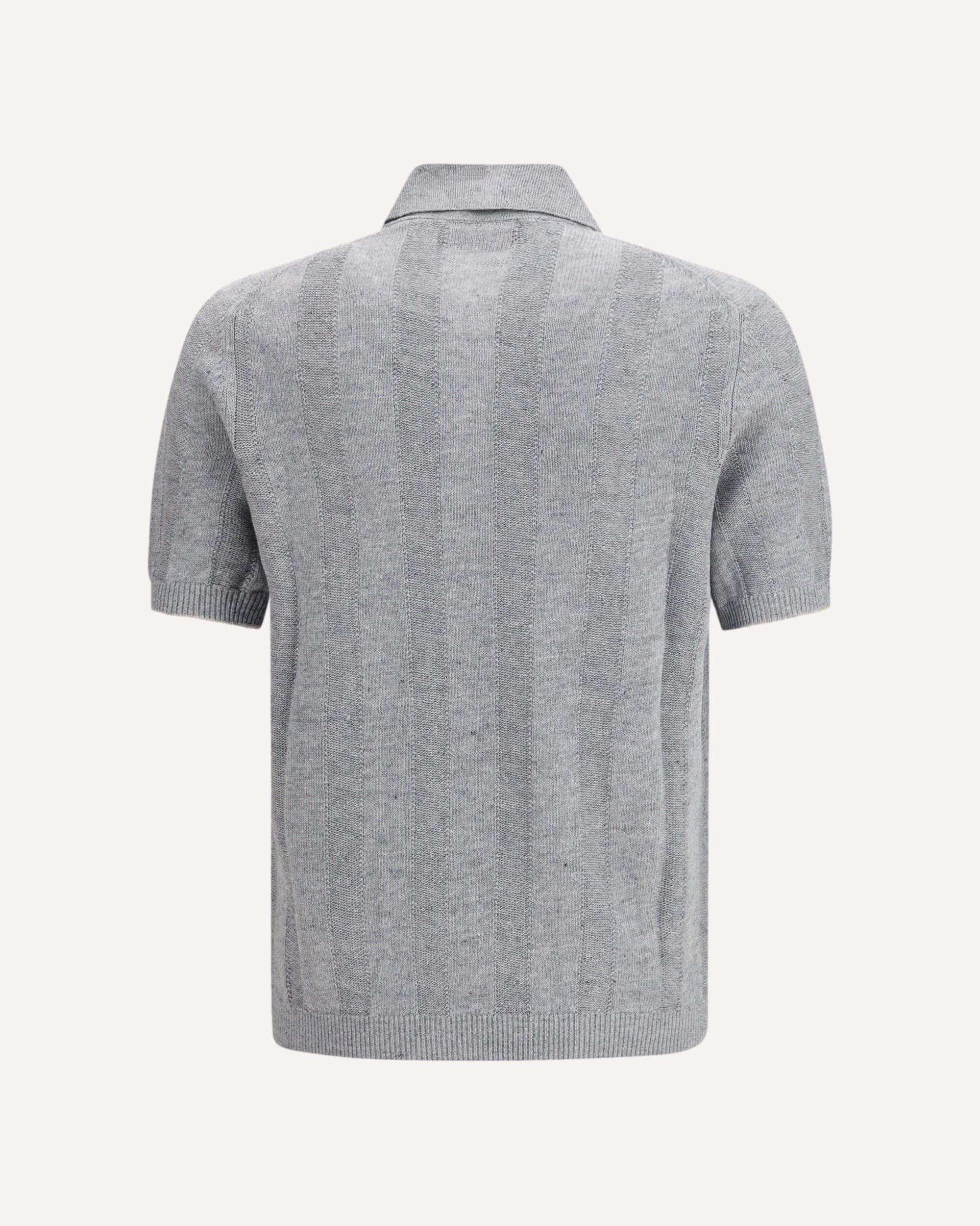 Brunello Cucinelli Linen-Cotton Blend Wide Rib Knit Polo