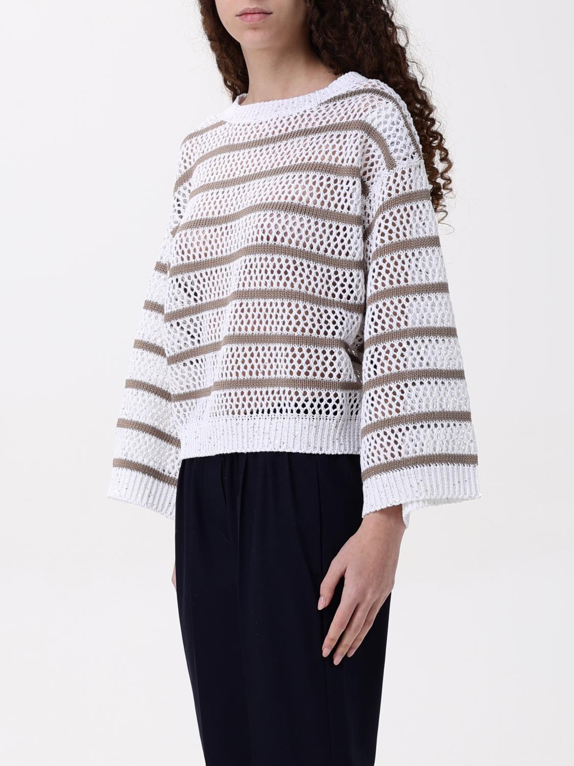 Brunello Cucinelli Linen Dazzling Striped Sweater