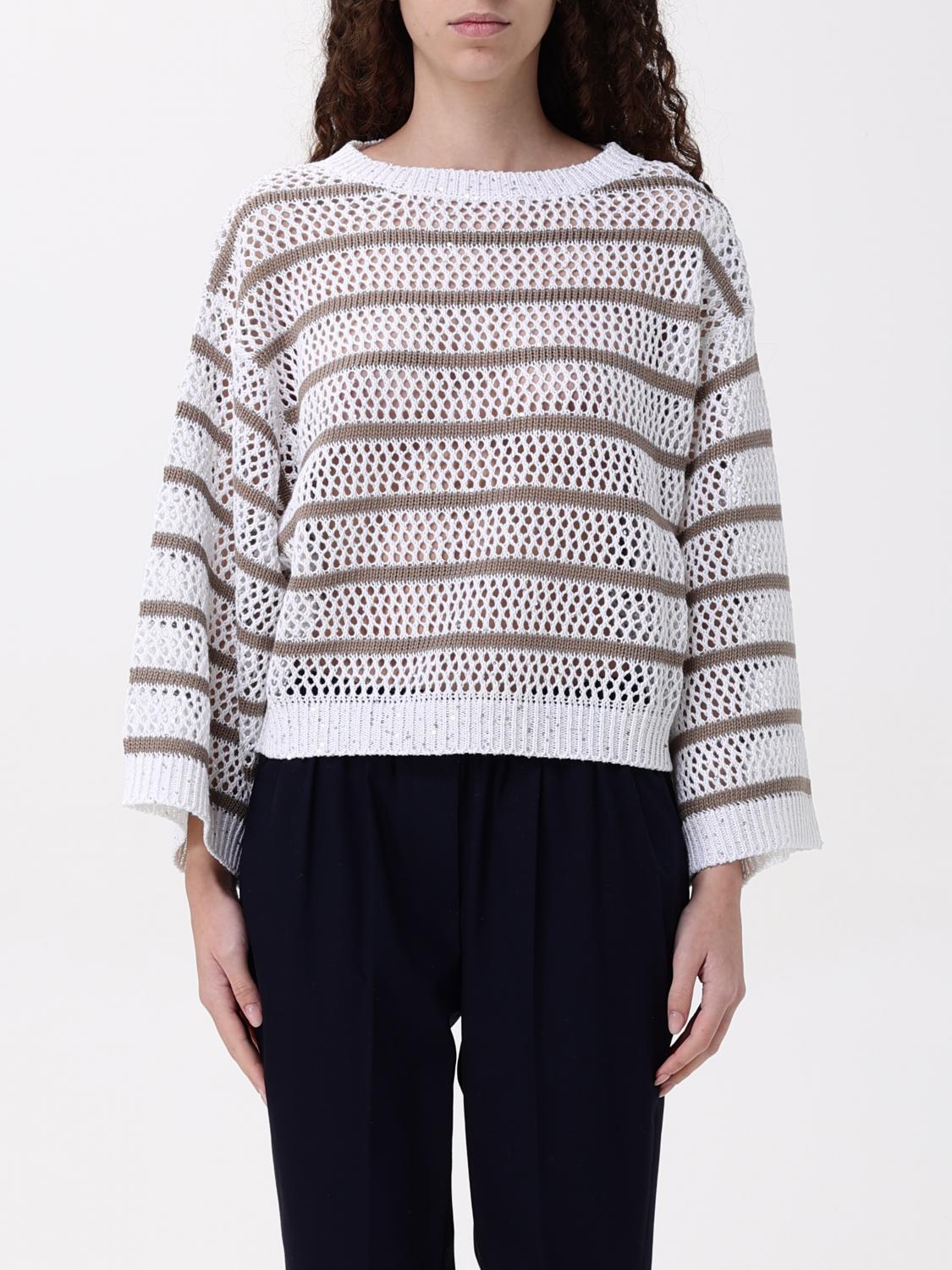 Brunello Cucinelli Linen Dazzling Striped Sweater