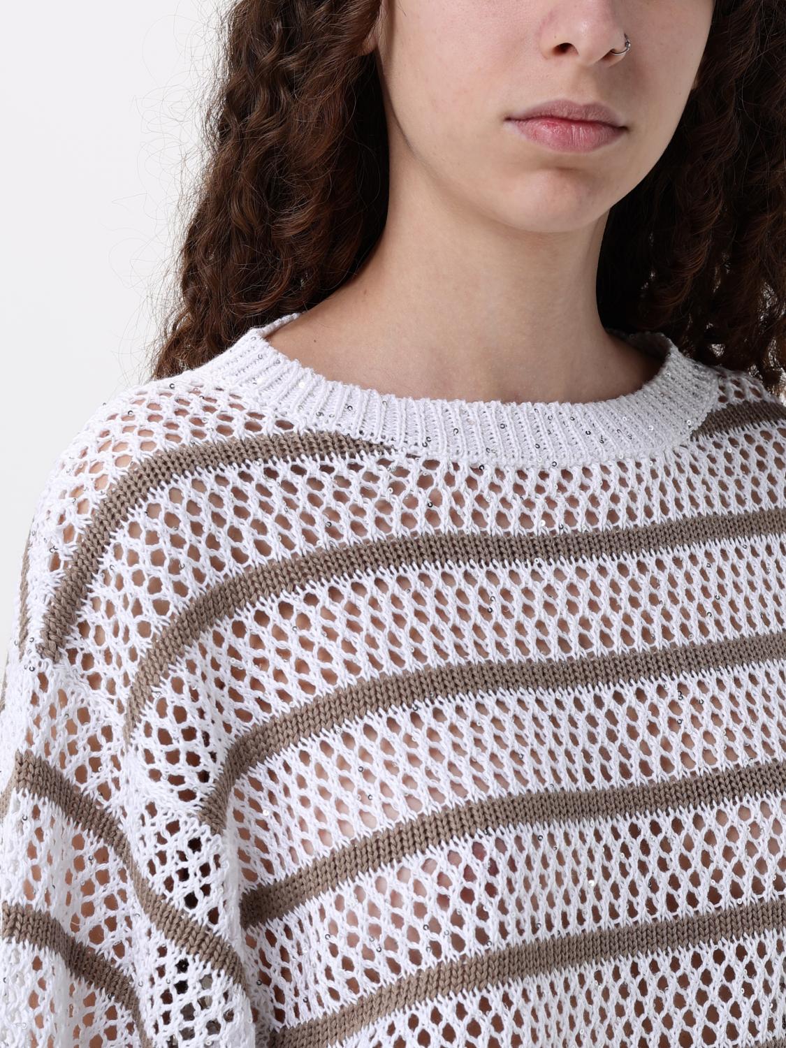 Brunello Cucinelli Linen Dazzling Striped Sweater