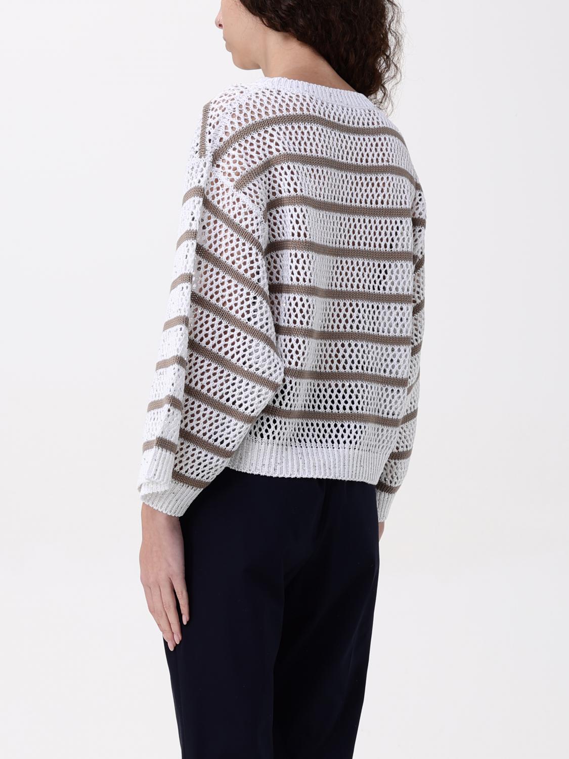 Brunello Cucinelli Linen Dazzling Striped Sweater