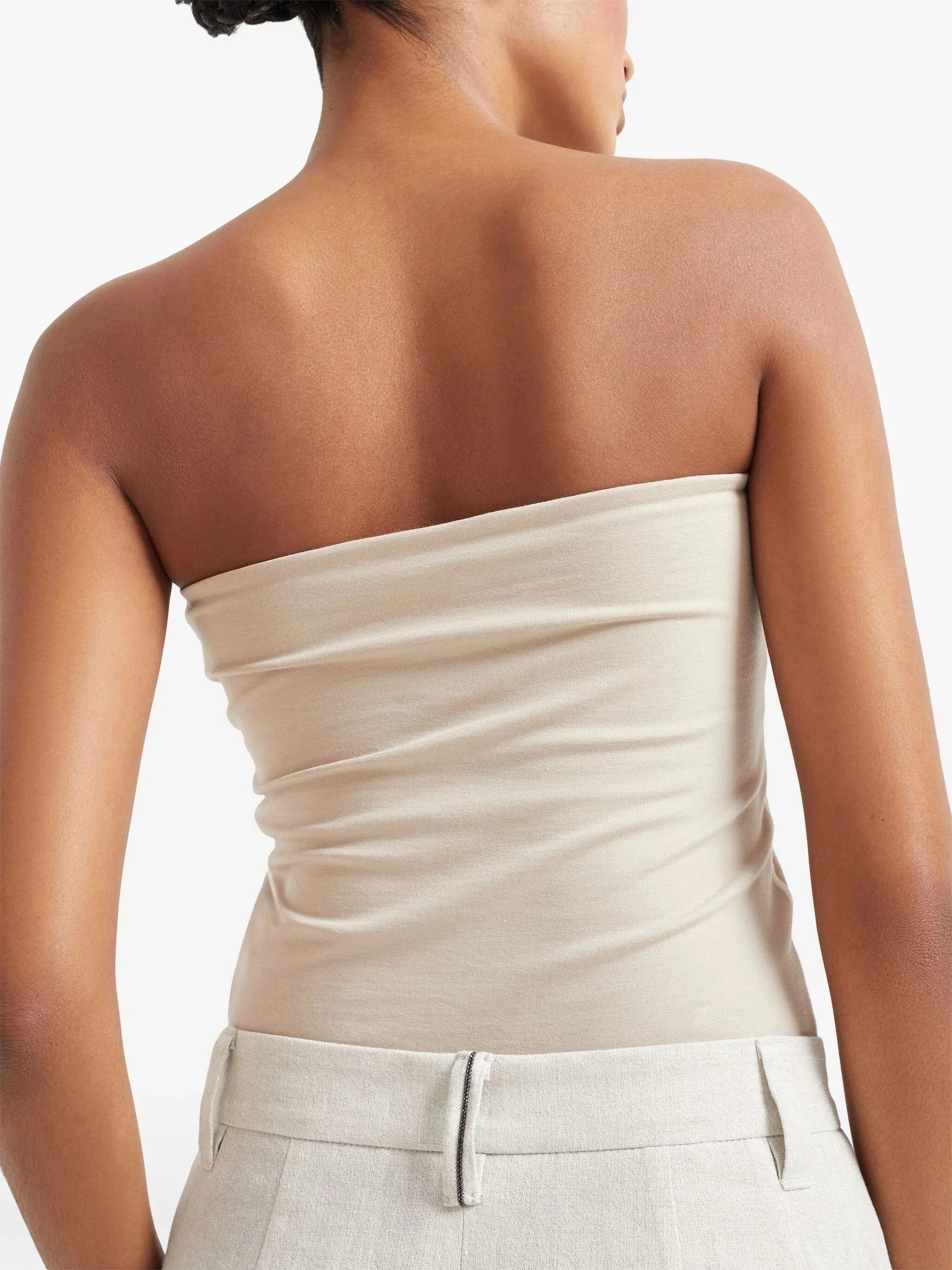 Brunello Cucinelli Linen Sparkling Canvas Wide Trousers