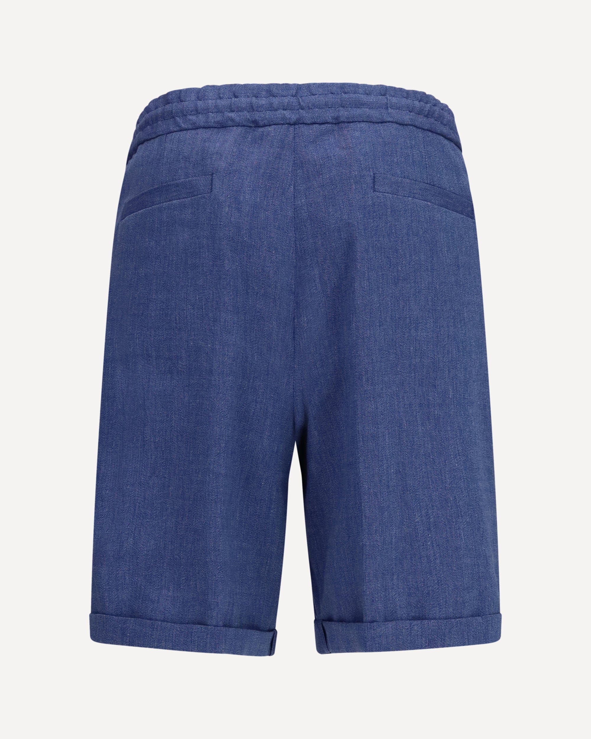Brunello Cucinelli Linen Virgin Wool Chevron Bermuda Shorts - alternate view