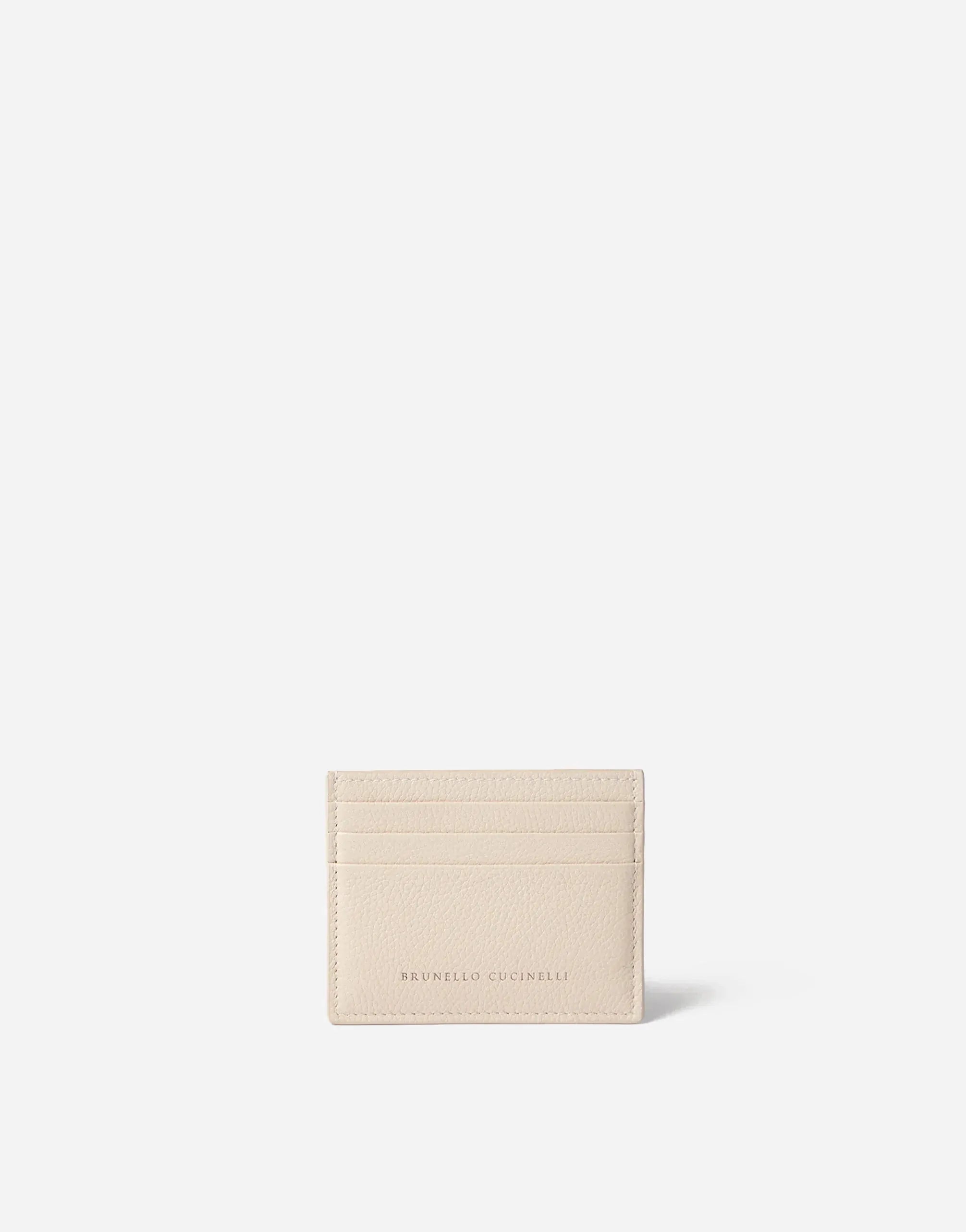 Brunello Cucinelli Logo Grained Leather Card Case