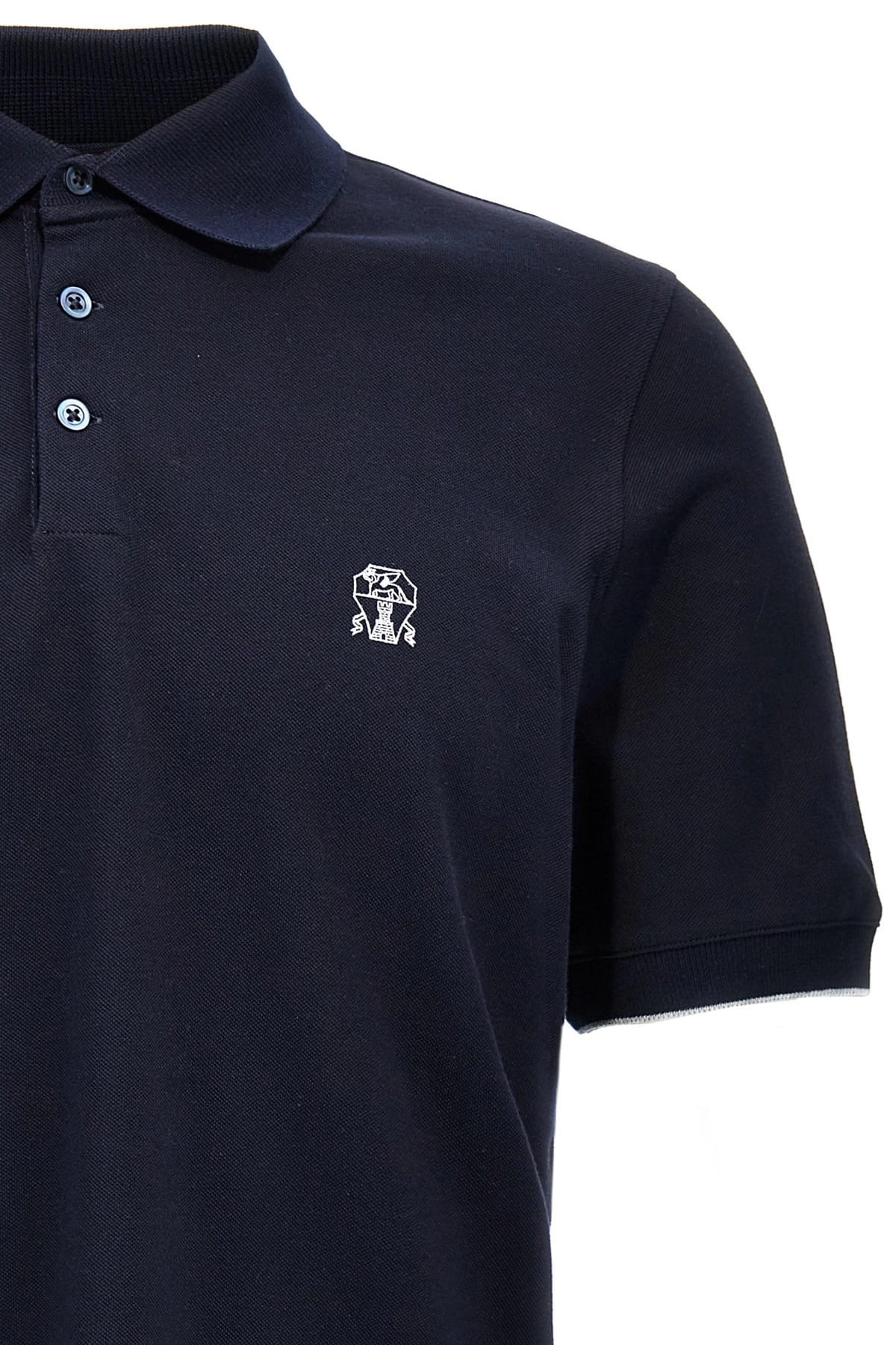 Brunello Cucinelli Brunello Cucinelli Logo Piqué Polo Shirt