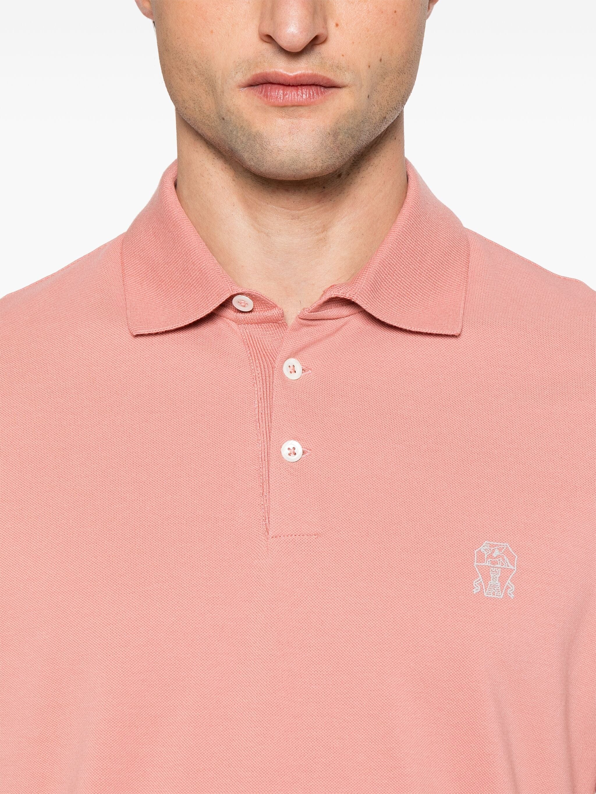 Brunello Cucinelli Logo-Print Polo Shirt