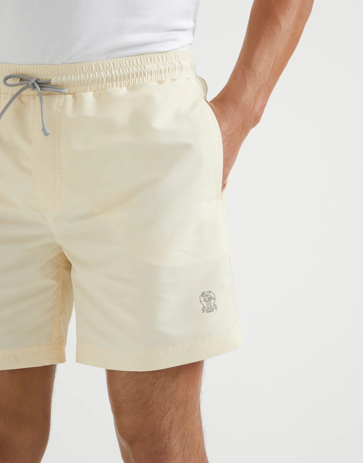 Brunello Cucinelli Logo-Print Swim Shorts