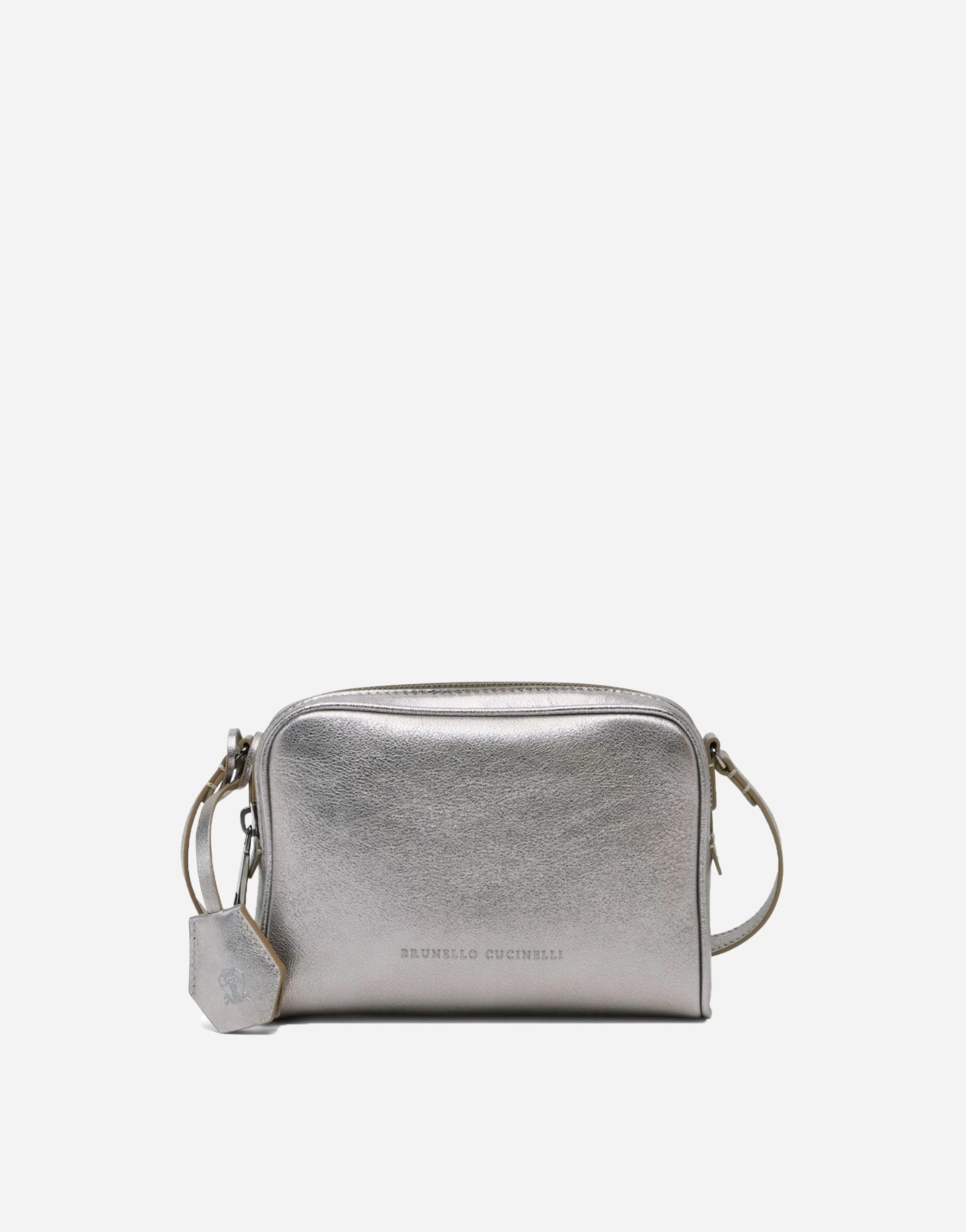 Brunello Cucinelli Logo-Tag Leather Crossbody Bag