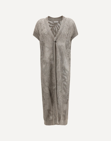 BRUNELLO CUCINELLI リネンシルク モニーレボール カーディガン Brunello Cucinelli Long Linen-Cotton Blend Cardigan | Sendegaro FR