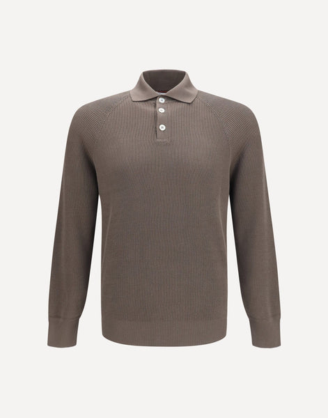 ブルネロクチネリ ニット ニットポロ ポロシャツ サイズ50 ロロピアーナ Brunello Cucinelli 長袖ニットポロシャツ | Sendegaro JP
