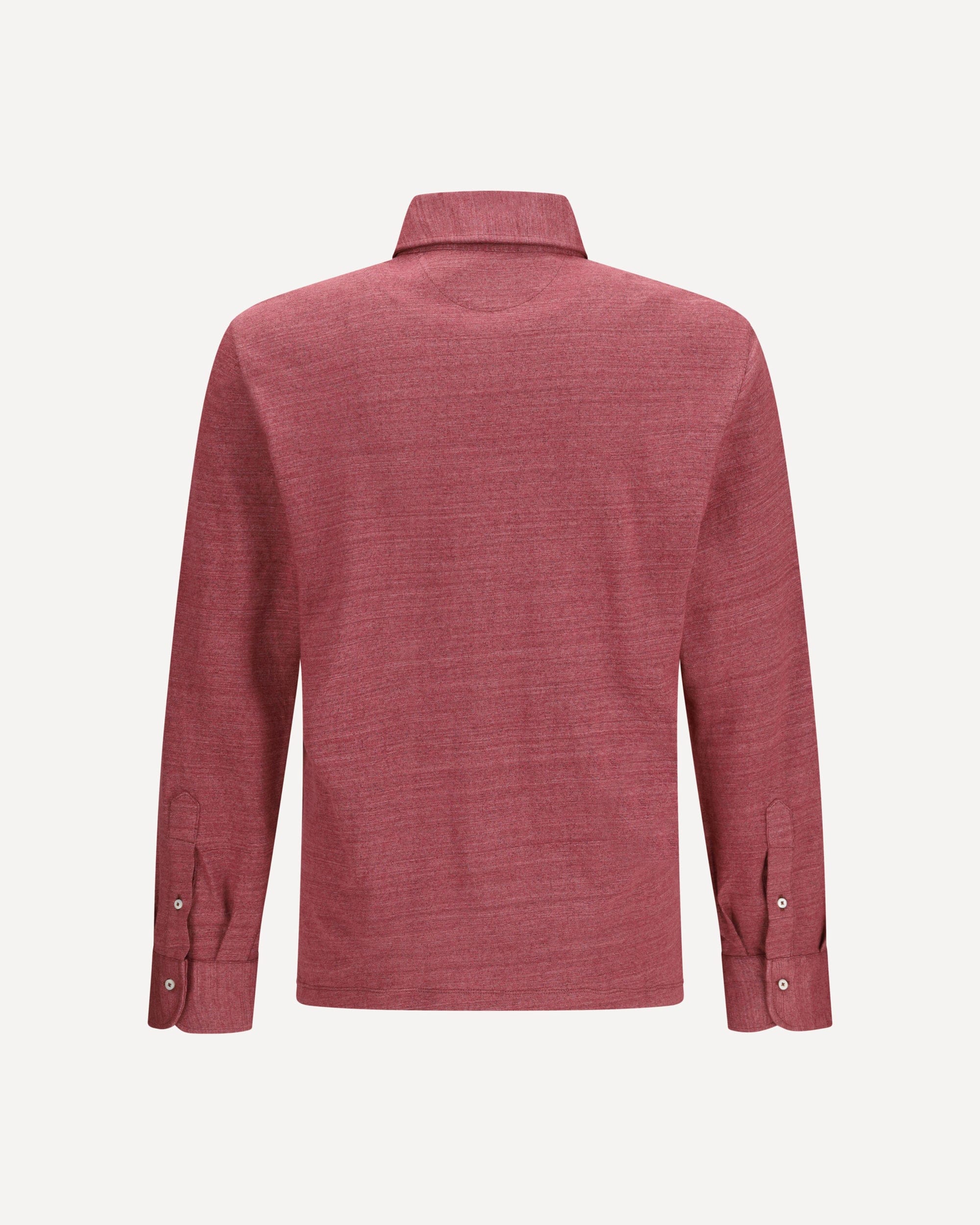 Long-Sleeve Mélange Linen Cotton Polo - alternate view