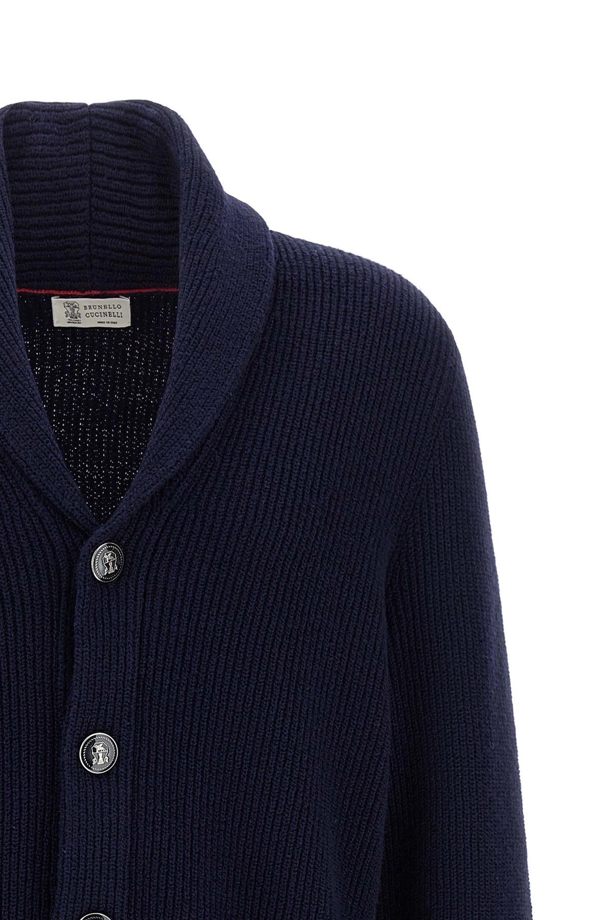 Brunello Cucinelli Malfilé Baumwoll-Cardigan mit Schalkragen