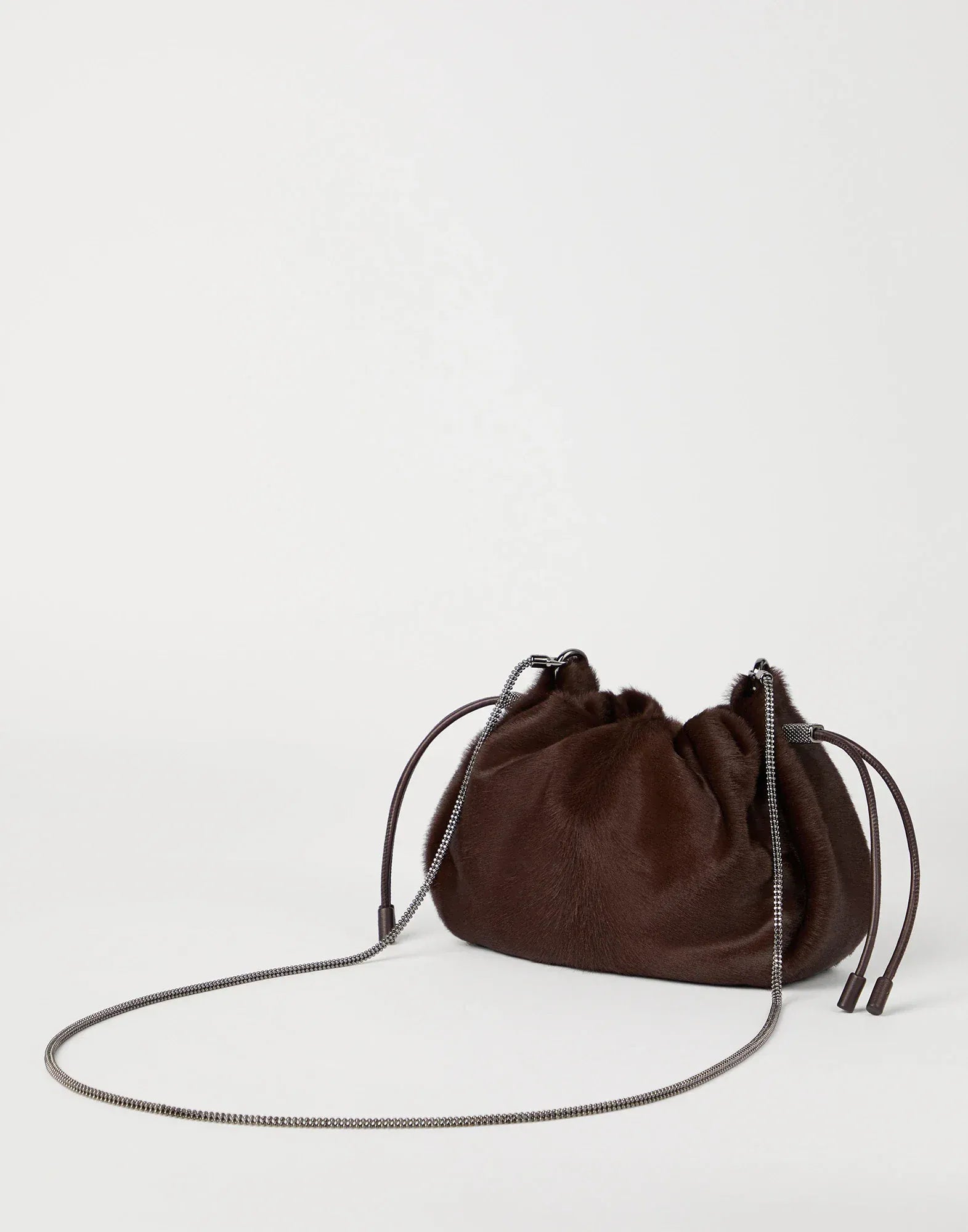 Brunello Cucinelli Mellow Mini Leather Bucket Bag