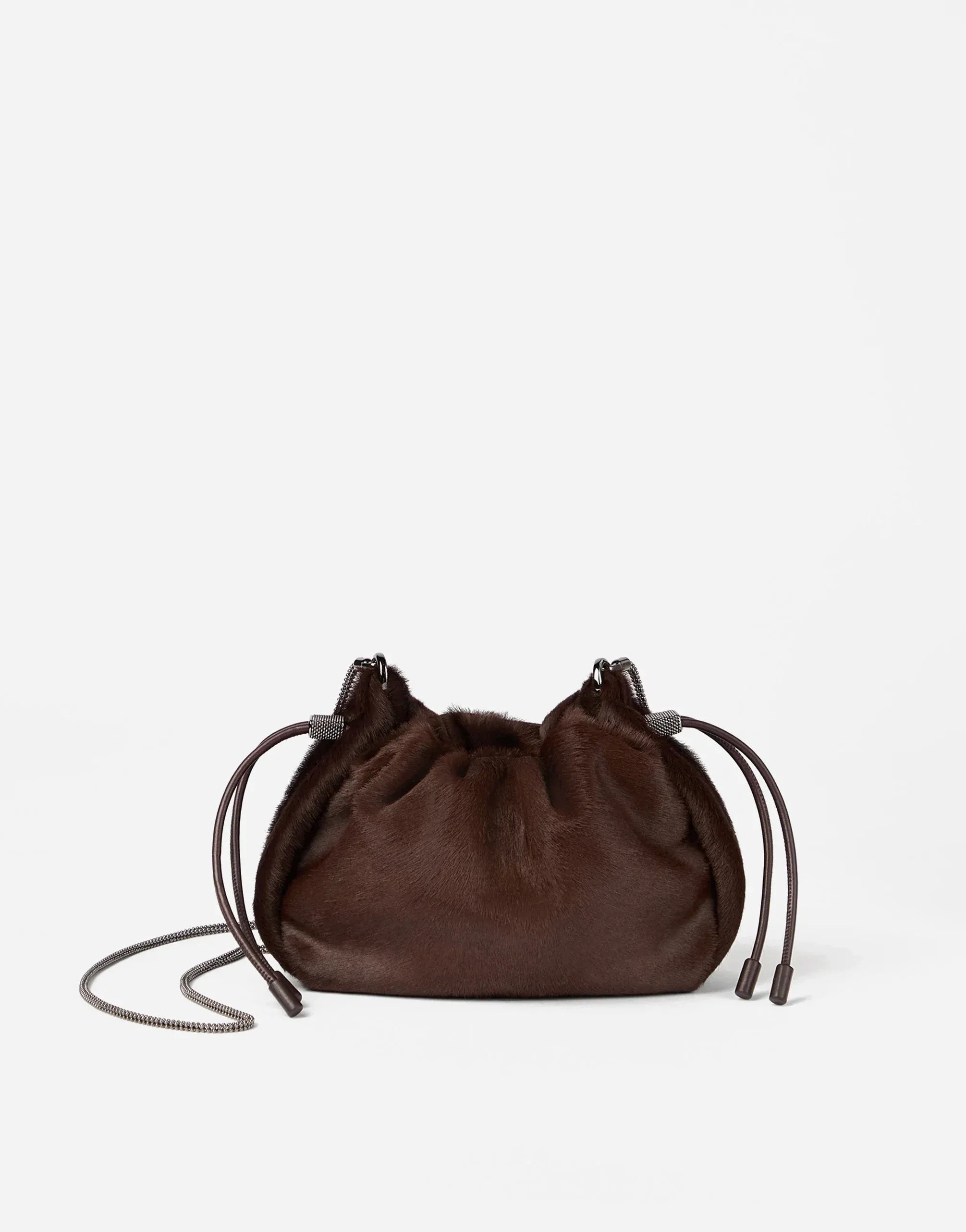 Brunello Cucinelli Mellow Mini Leather Bucket Bag