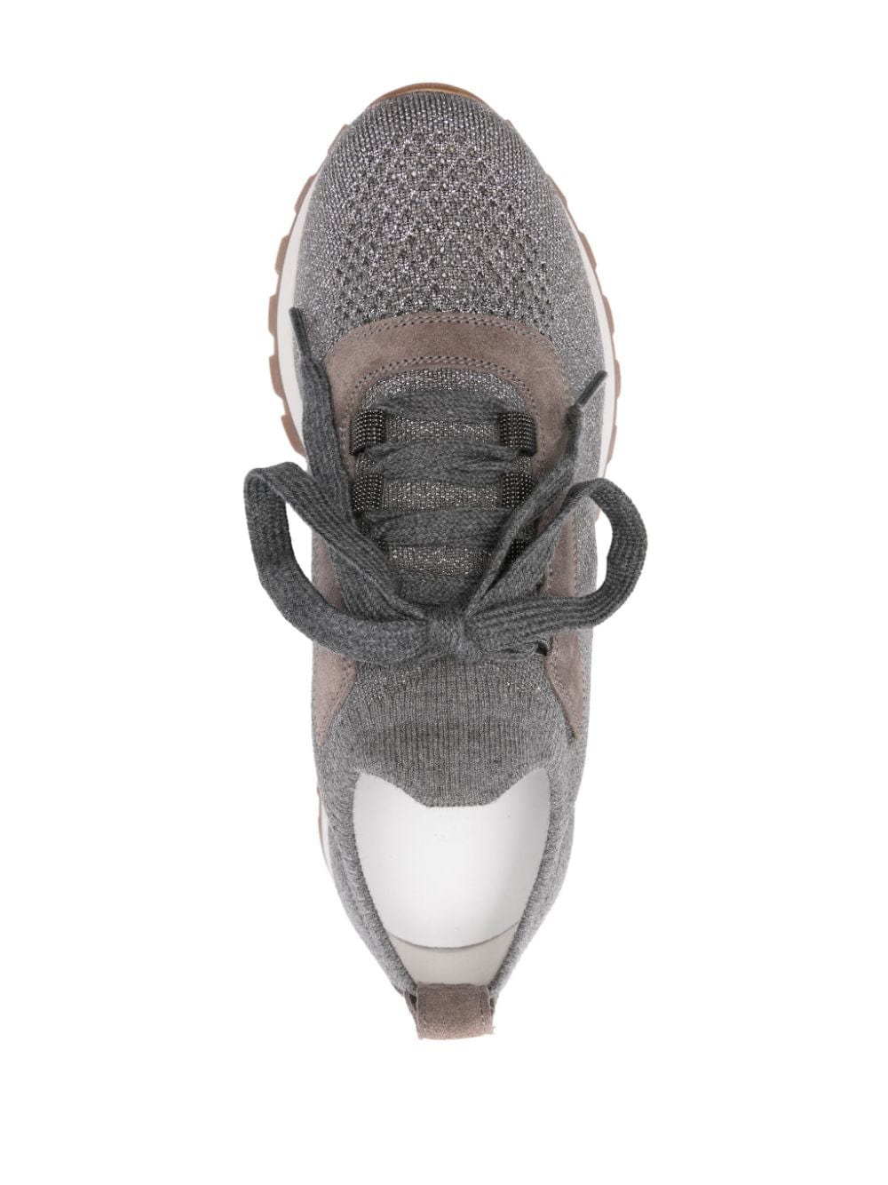 Brunello Cucinelli Metallic Knitted Sneakers