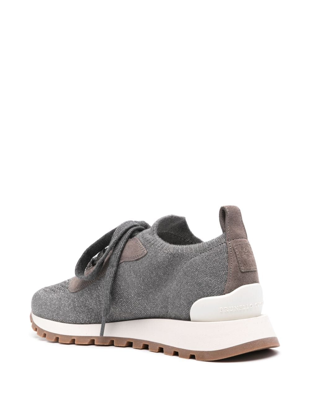 Brunello Cucinelli Metallic Knitted Sneakers