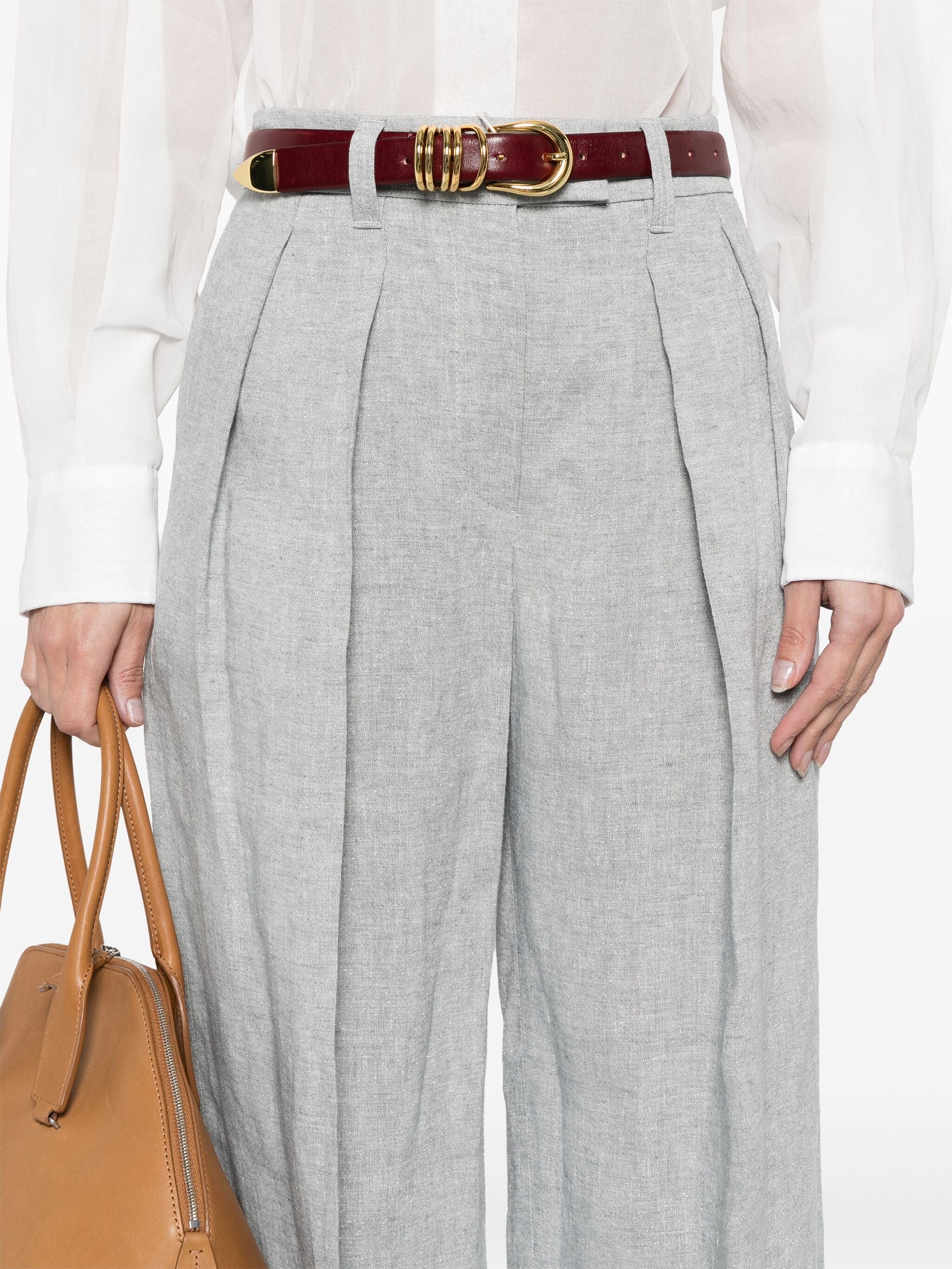 Brunello Cucinelli Metallic-Threading Pants