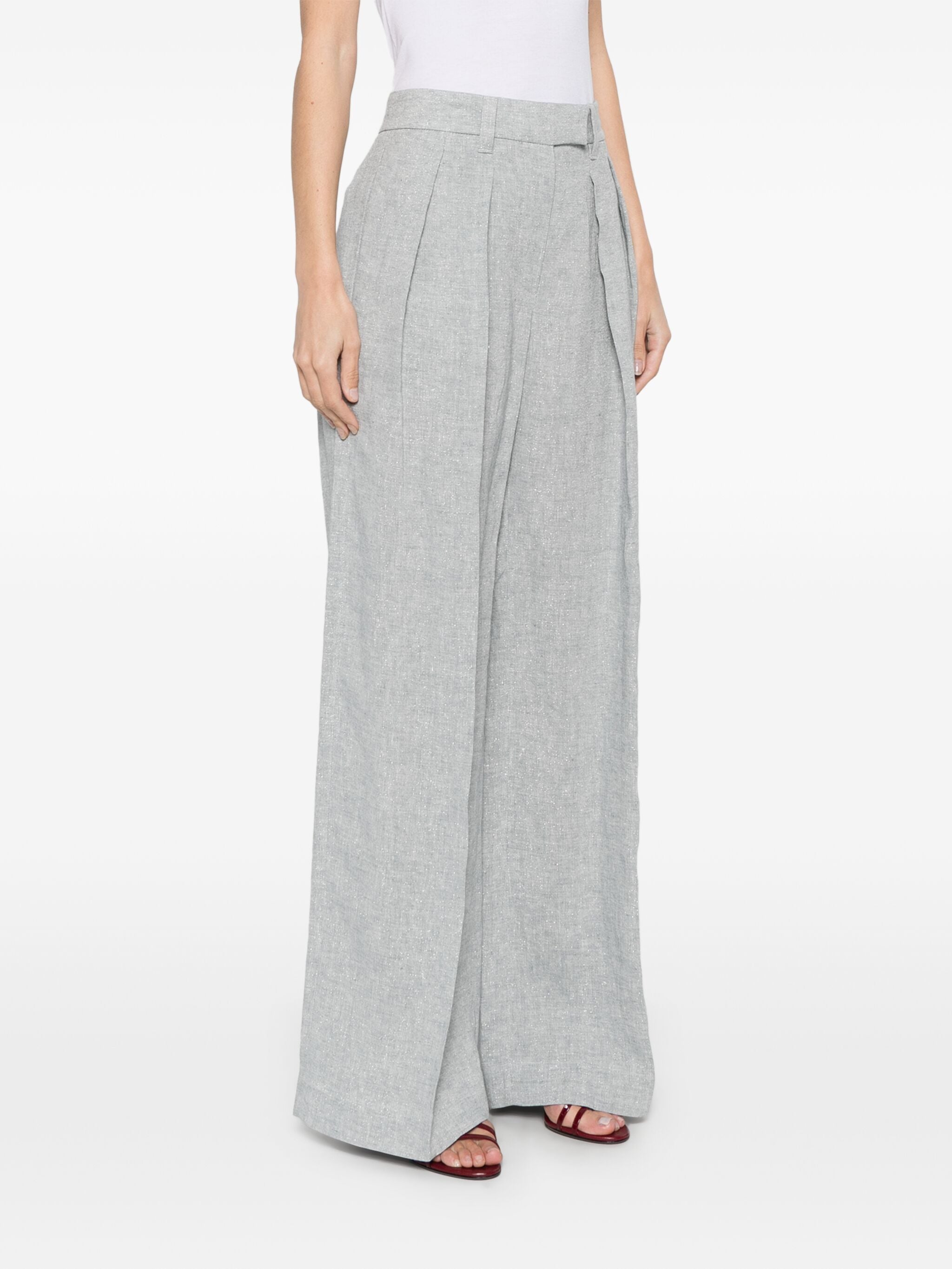 Brunello Cucinelli Metallic-Threading Pants