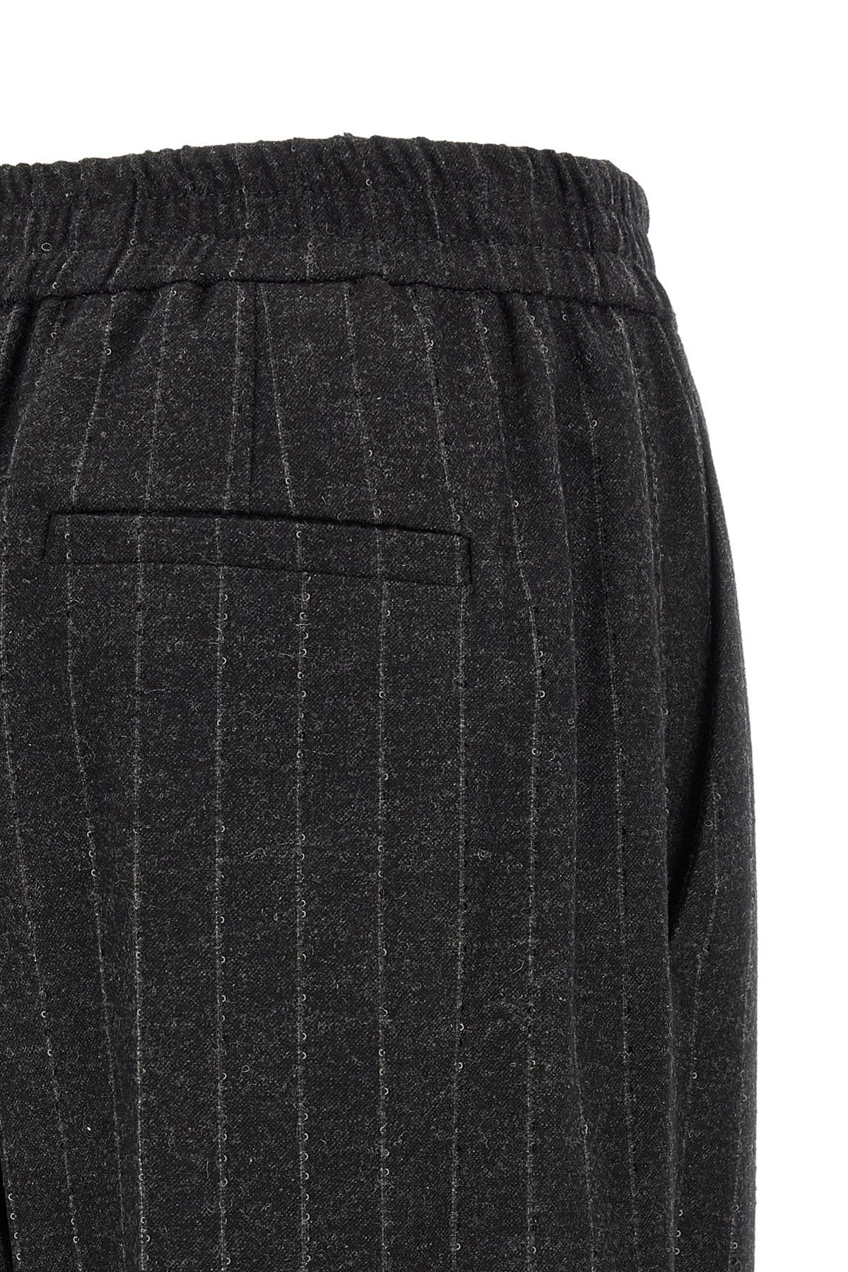 بنطال Brunello Cucinelli مخطط بخطوط رفيعة ومزين بترتر صغير