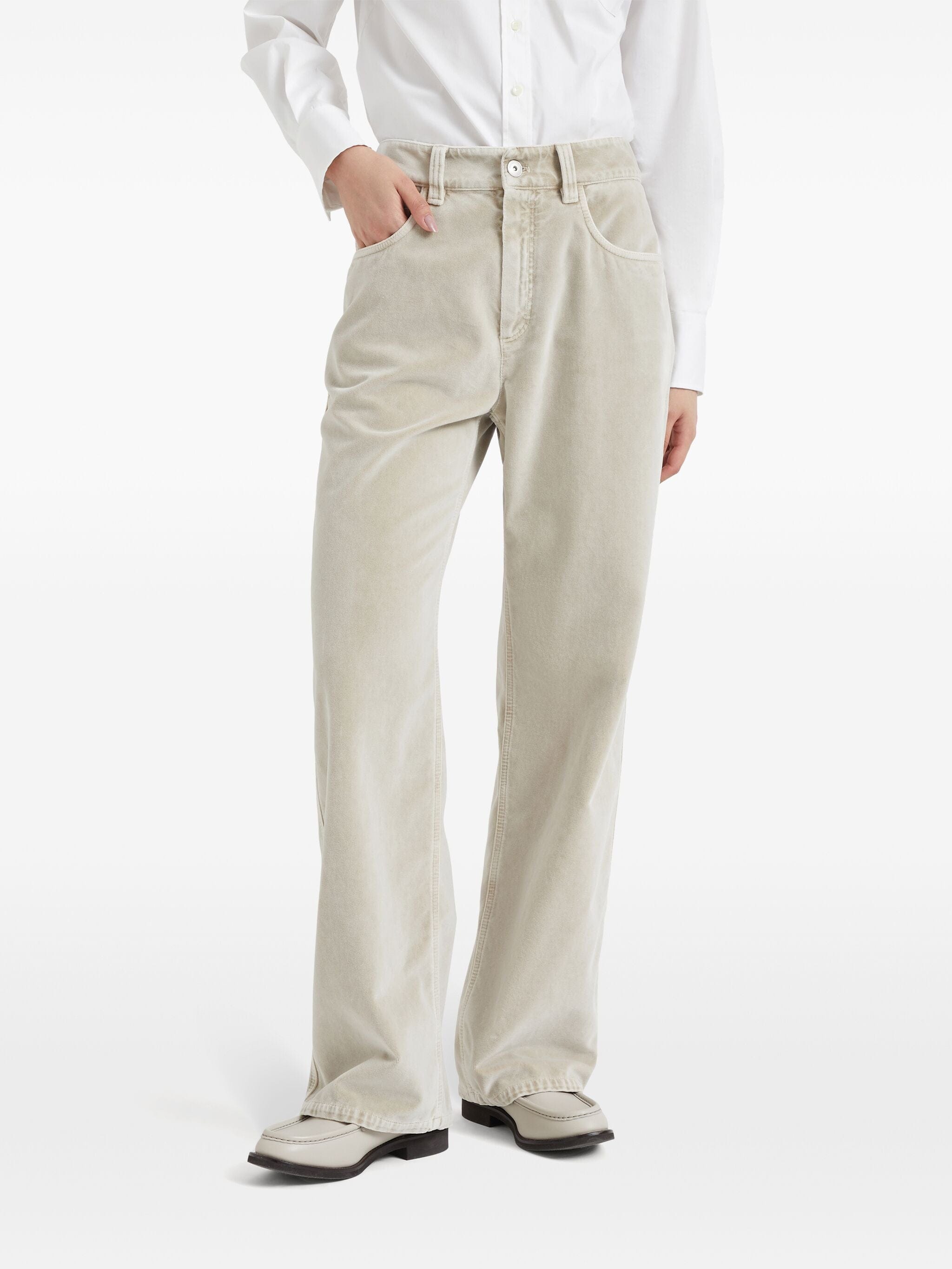 Brunello Cucinelli Mid-Rise Cotton Pants