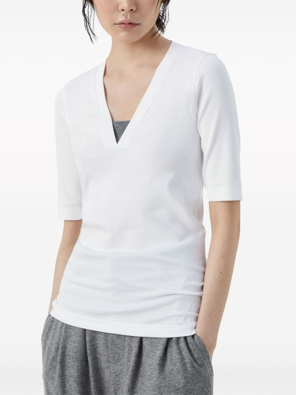 Brunello Cucinelli Monili Chain-Embellished T-Shirt