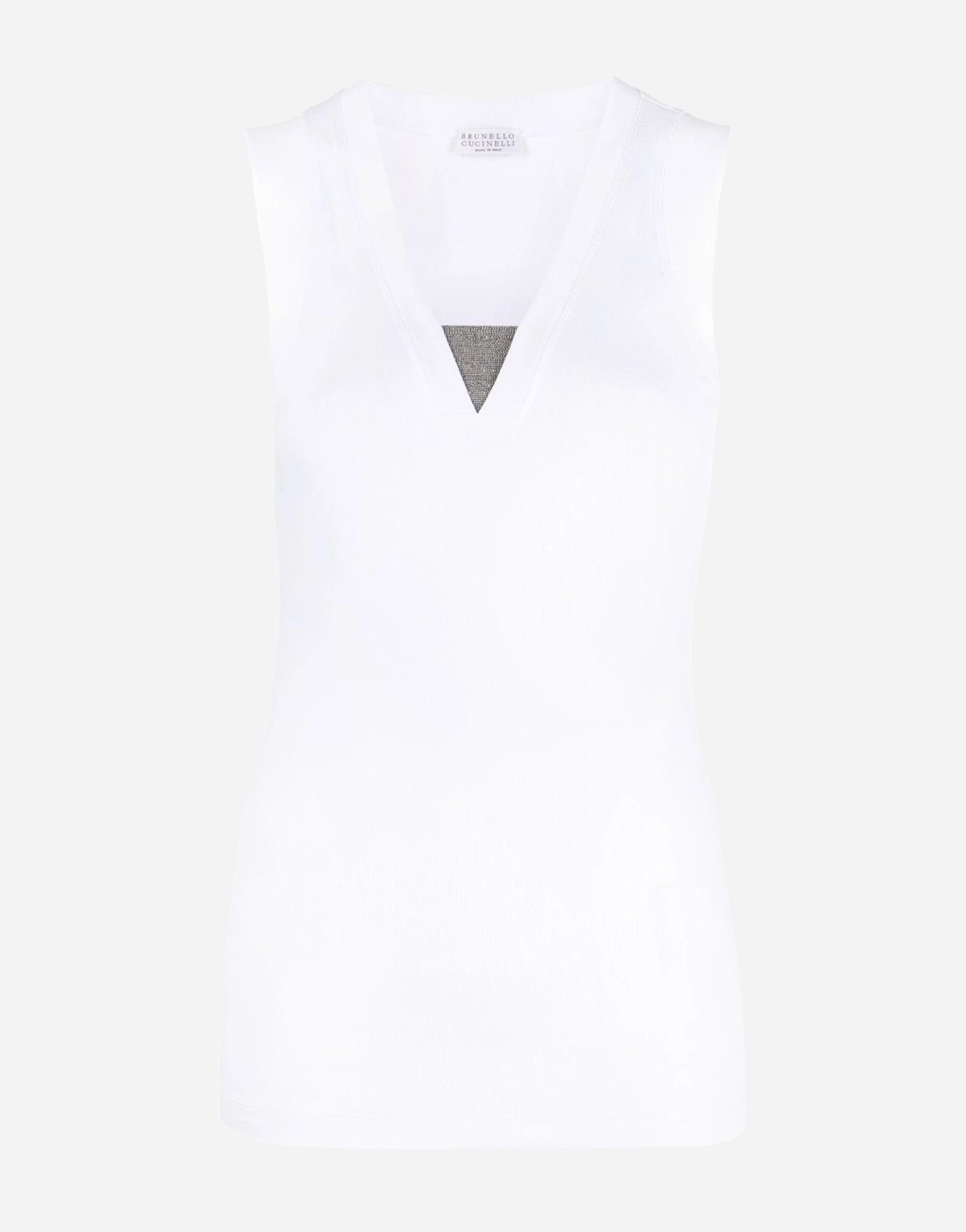 Brunello Cucinelli Monili-Chain Ribbed Tank Top