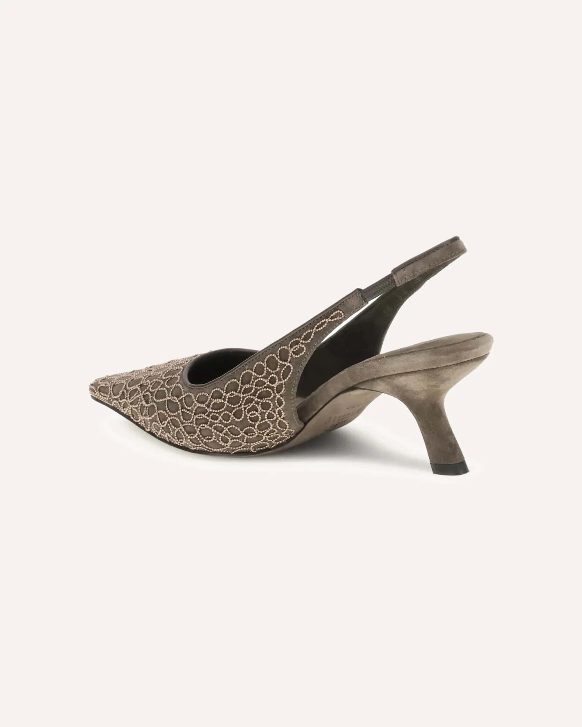 Brunello Cucinelli Monili Croco Slingback Pumps