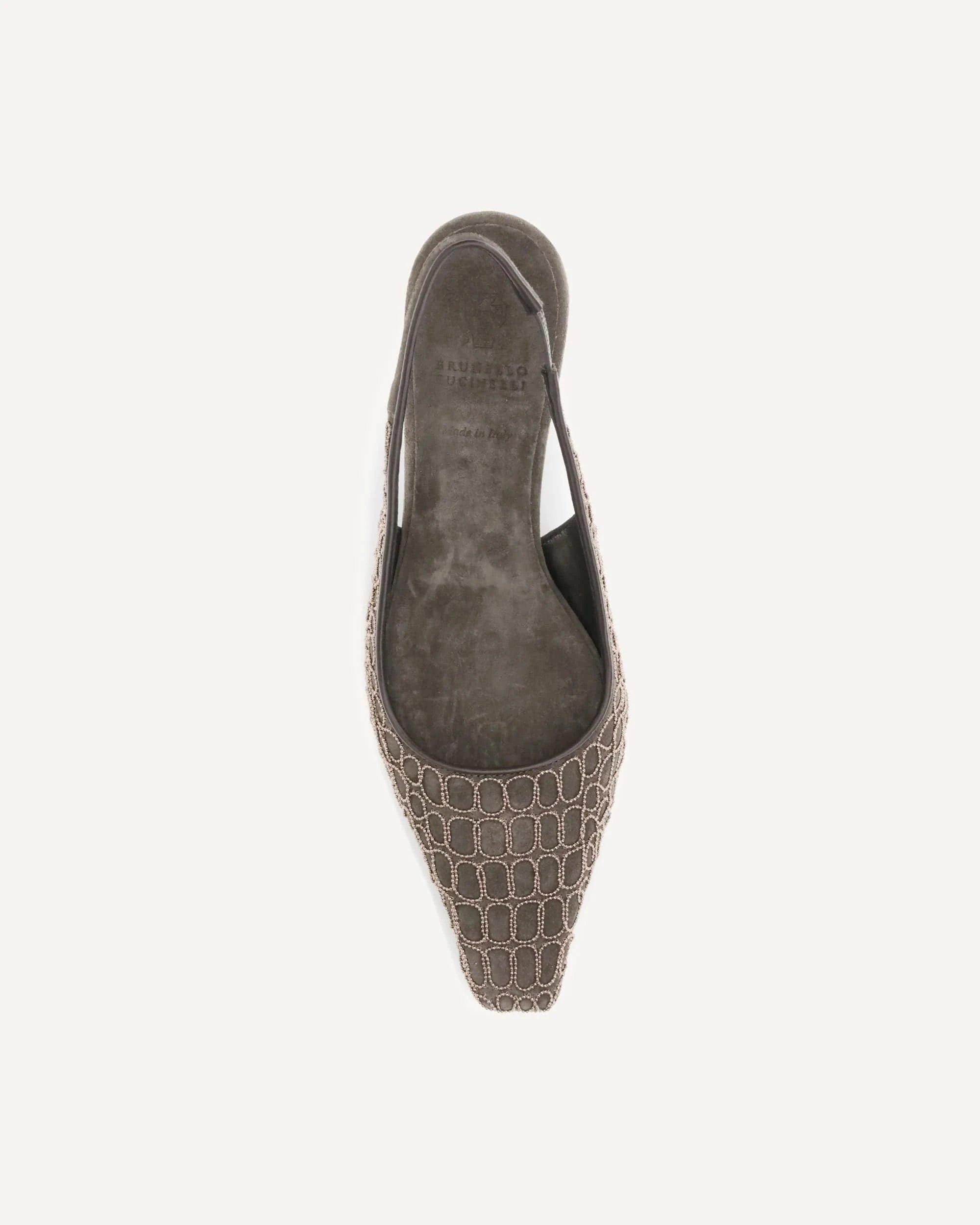 Brunello Cucinelli Monili Croco Slingback Pumps