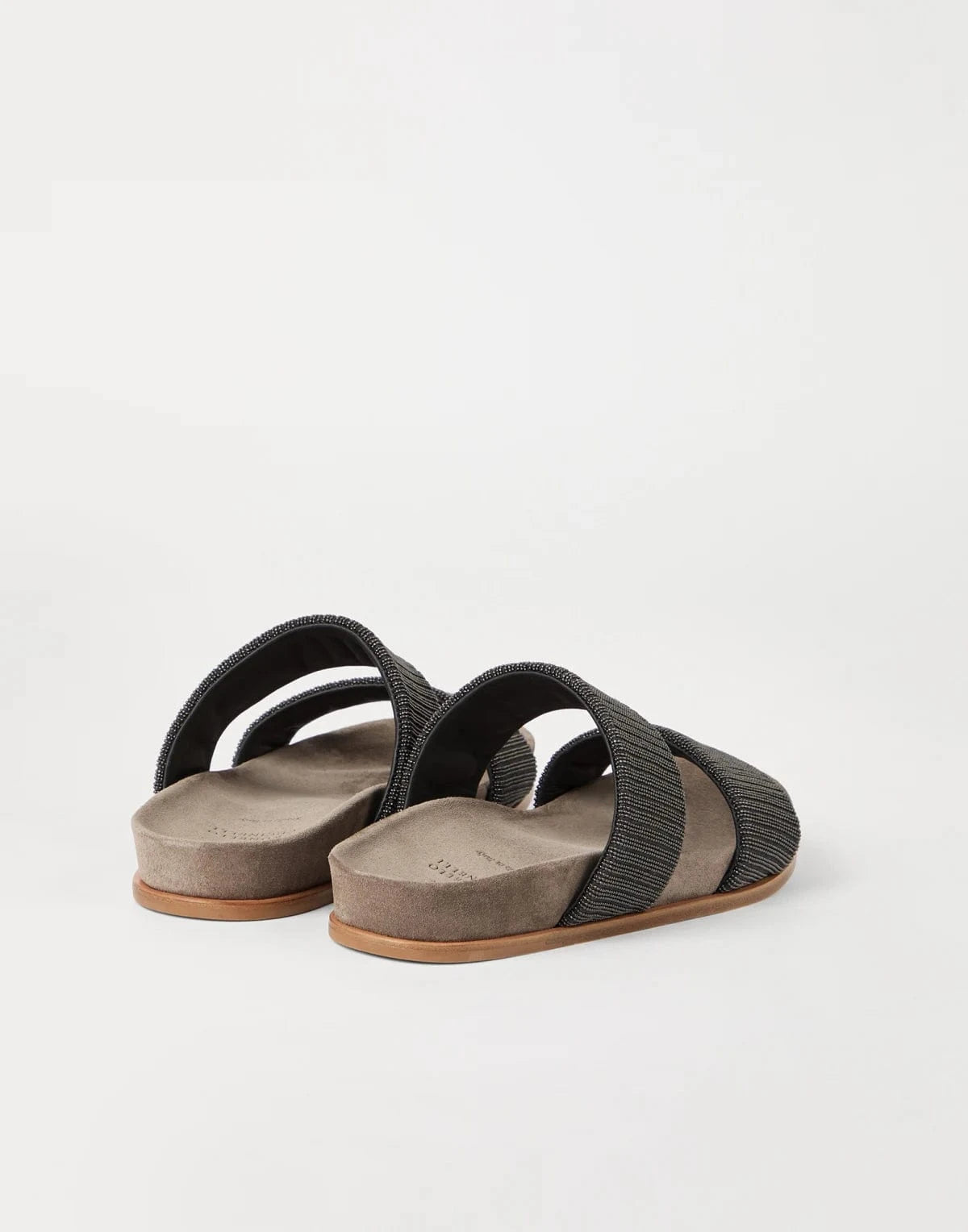 Brunello Cucinelli Monili Detailings Suede Slides