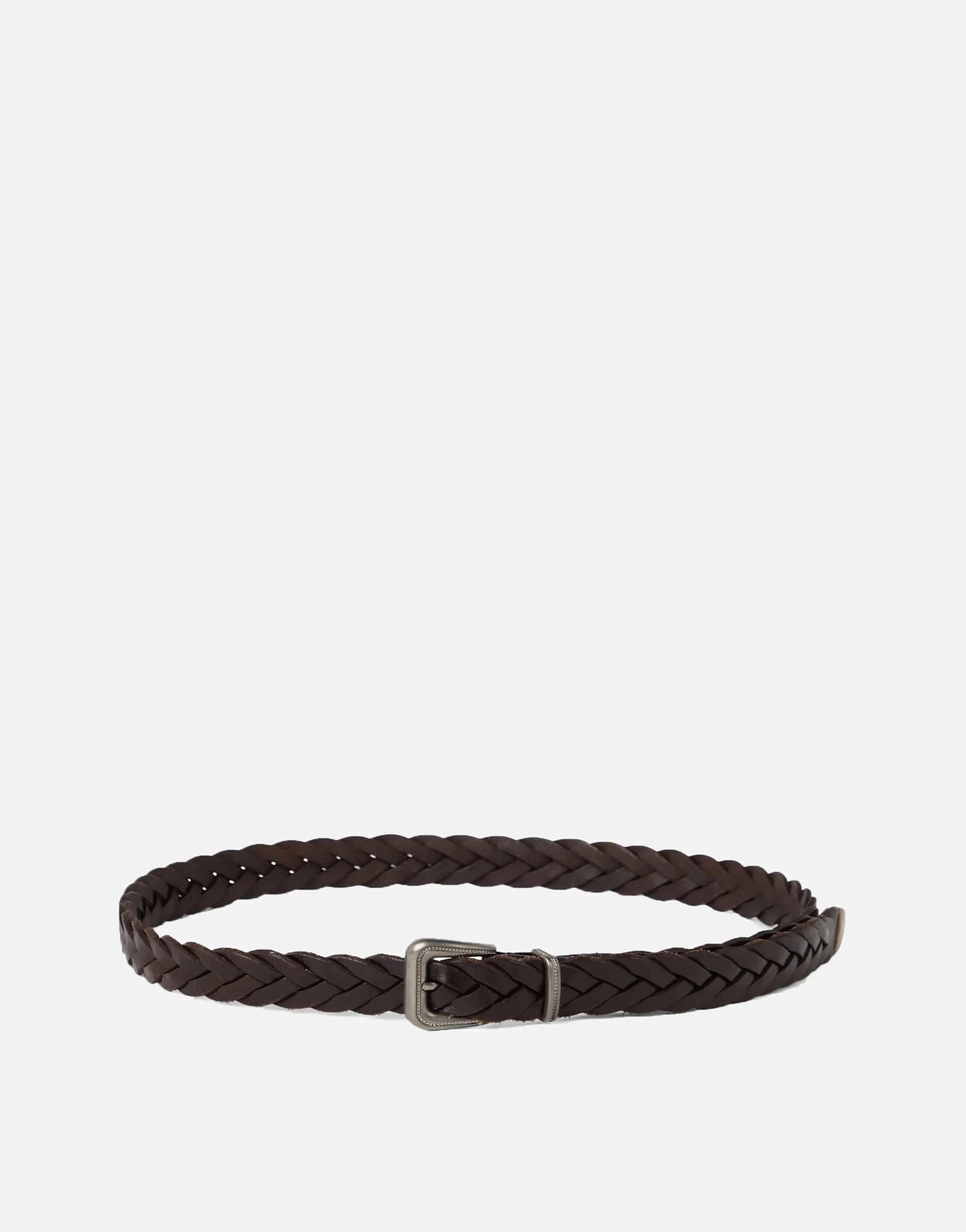 Brunello Cucinelli Monili-Embellished Braided Leather Belt