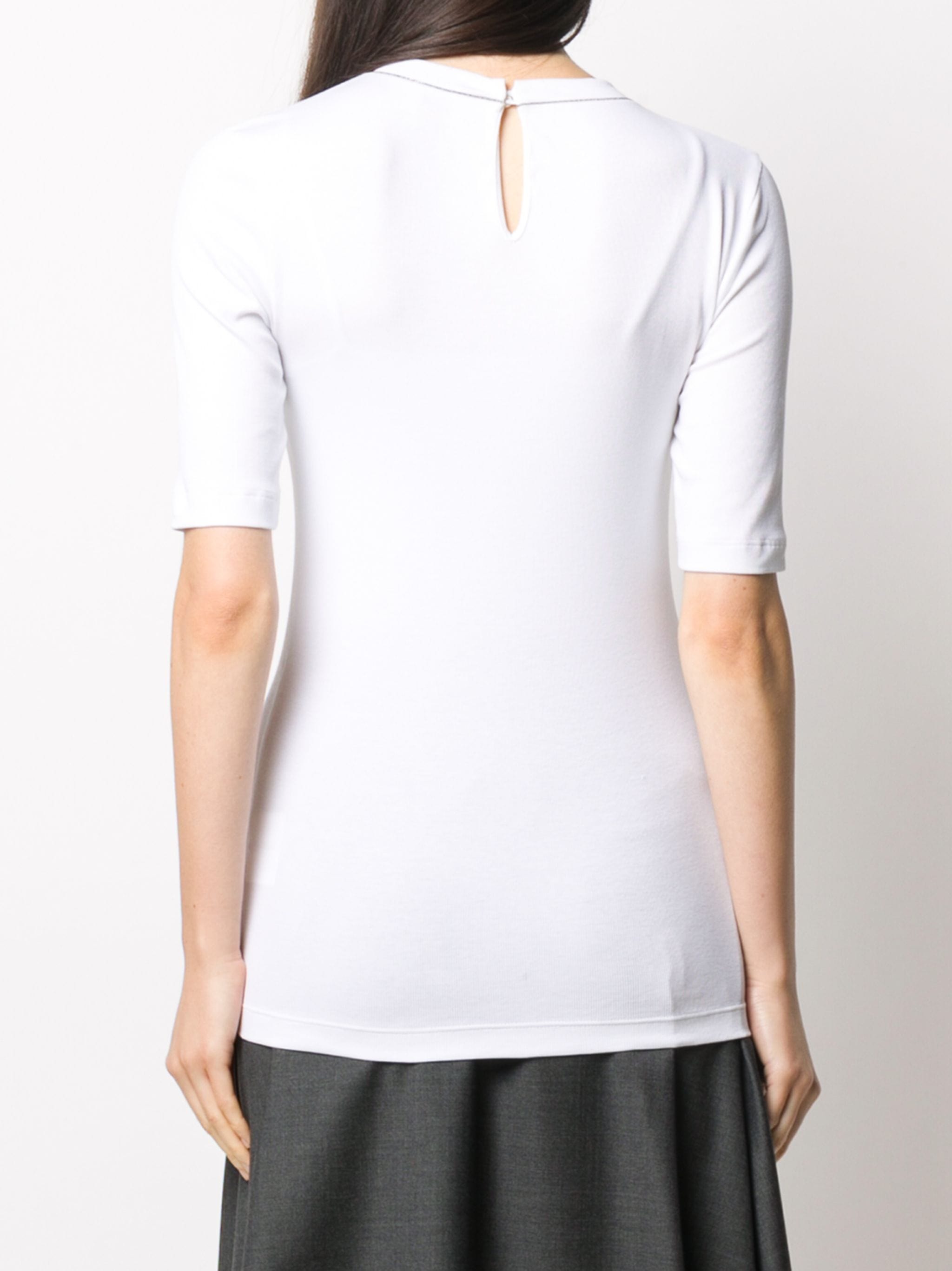 Brunello Cucinelli Monili-Embellished Knit T-Shirt