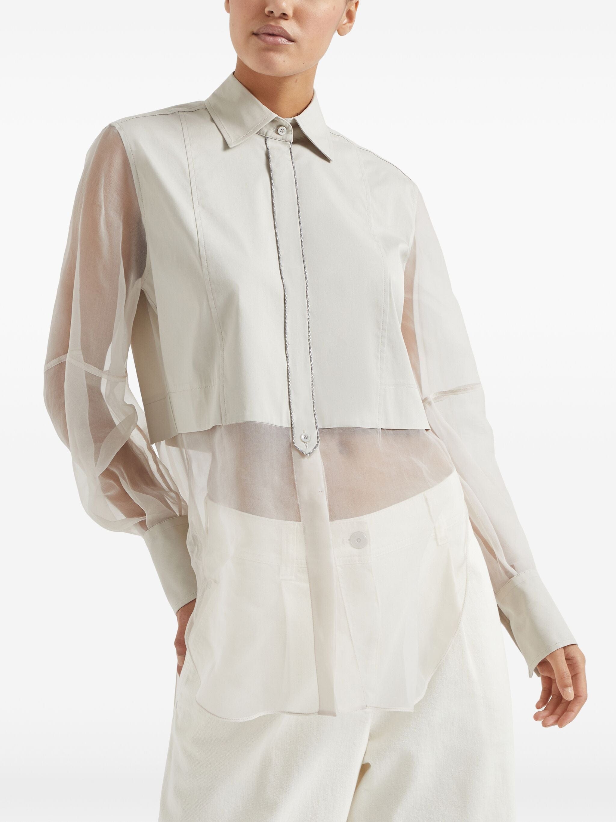 Brunello Cucinelli Monili-Embellished Layered Shirt