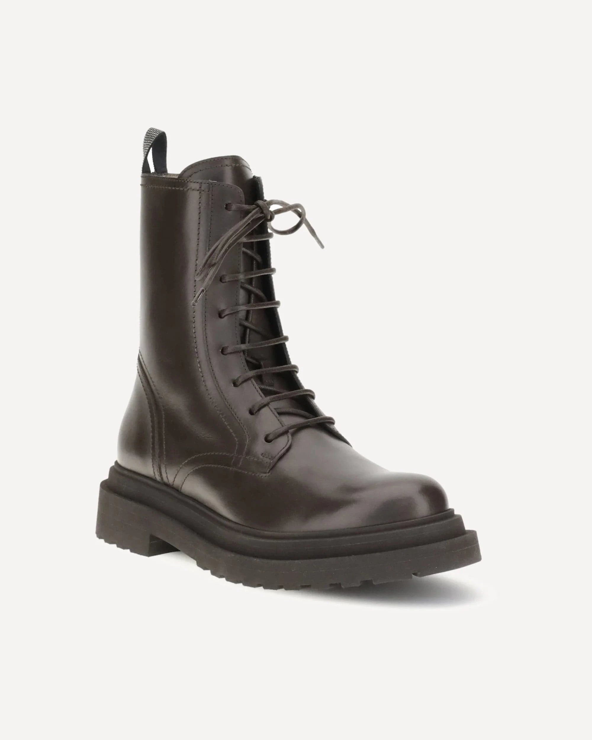 Brunello Cucinelli Monili-Embellished Leather Ankle Boots