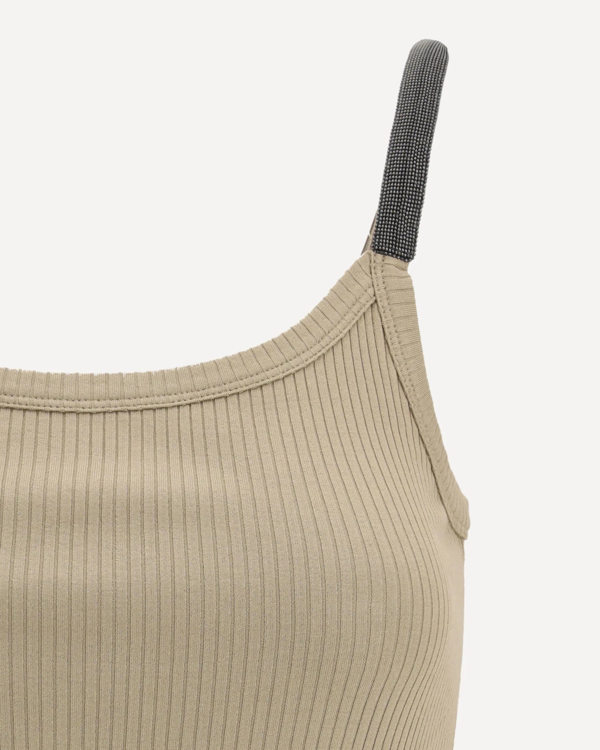 Brunello Cucinelli Monili-Embellished Ribbed Tank Top